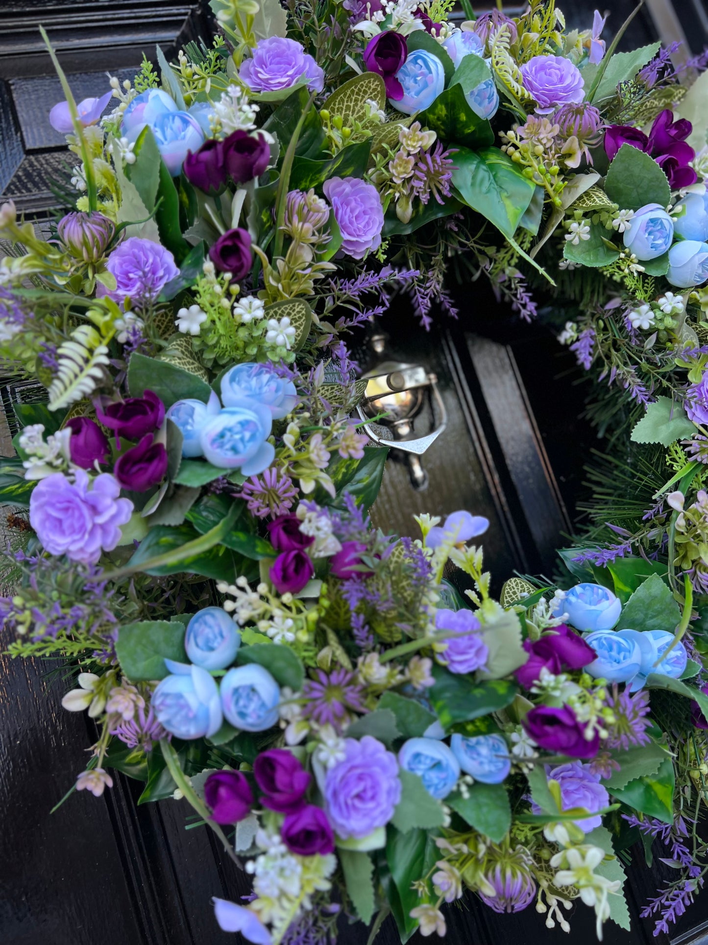 65cm MIXED LILAC/PURPLE/BLUE WILD FOLIAGE ANY SEASON WREATH