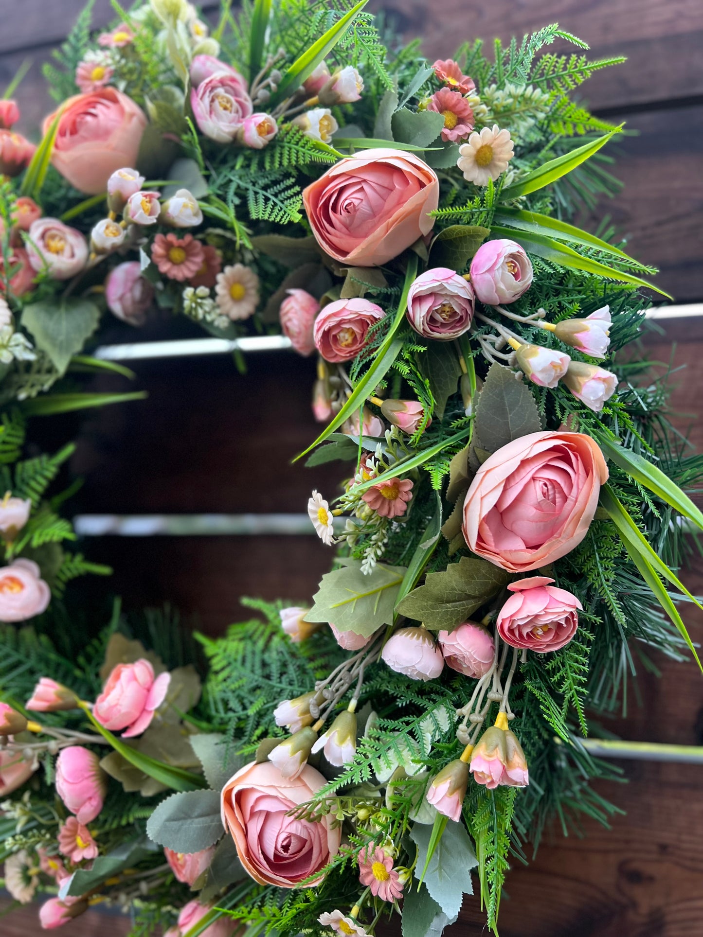 60cm BLUSH FOLIAGE DELUXE MIX WREATH