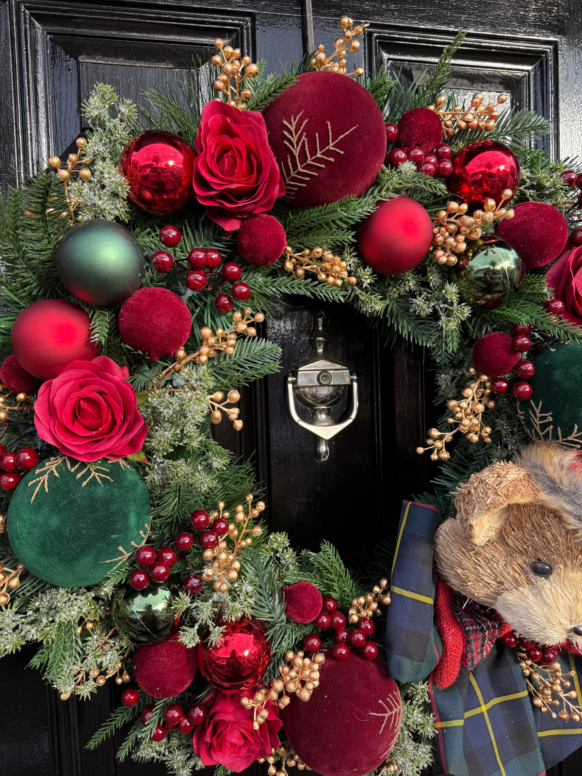 65cm DELUXE TRADITIONAL TARTAN MIXED BEAR WREATH