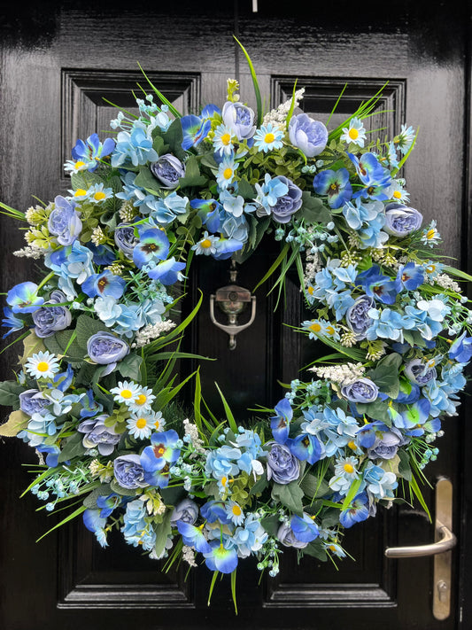 65cm BLUE SPRING MIX WREATH