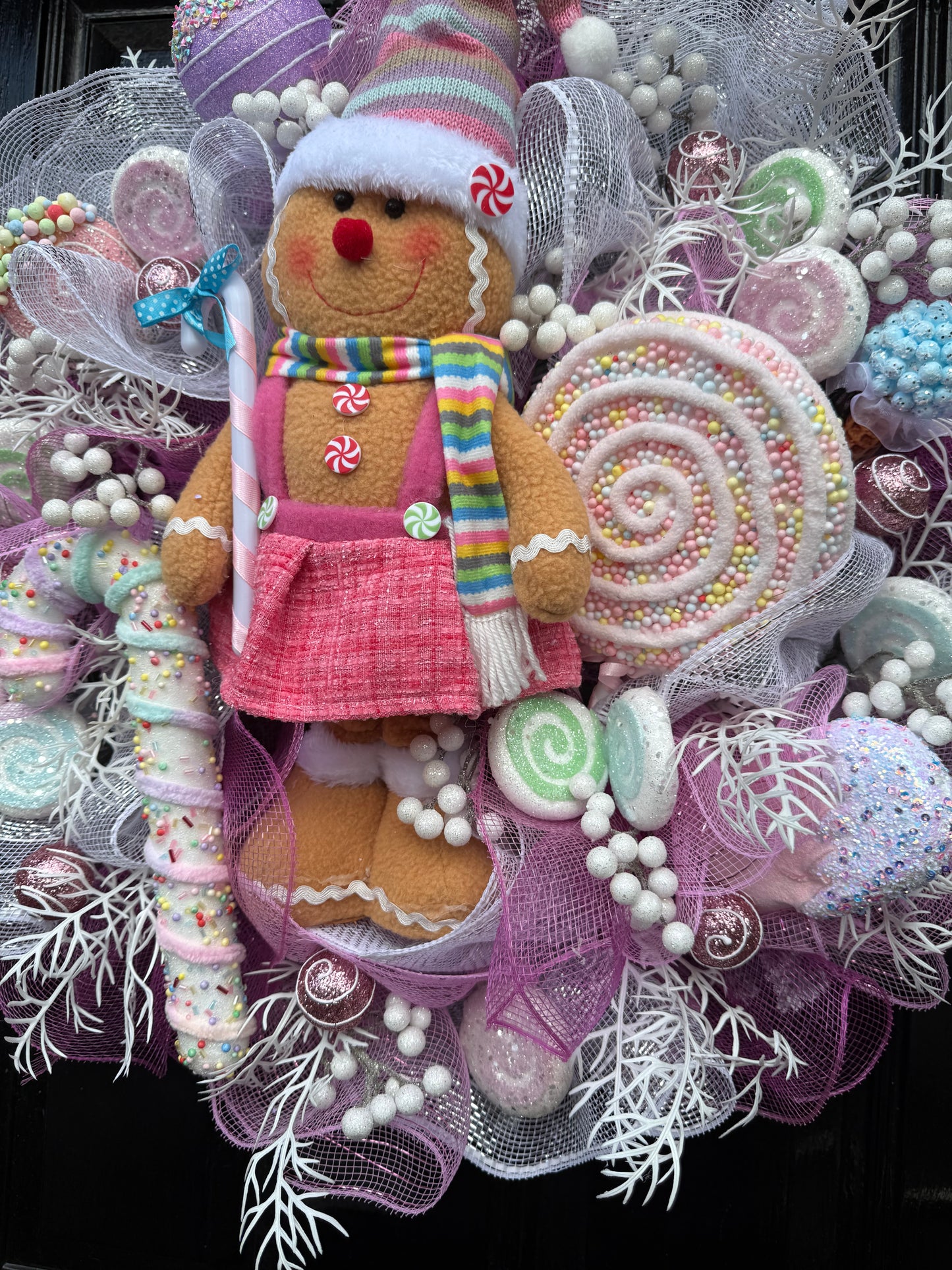 65cm SUPER DELUXE PASTEL GINGERBREAD WREATH - IMMEDIATE DISPATCH