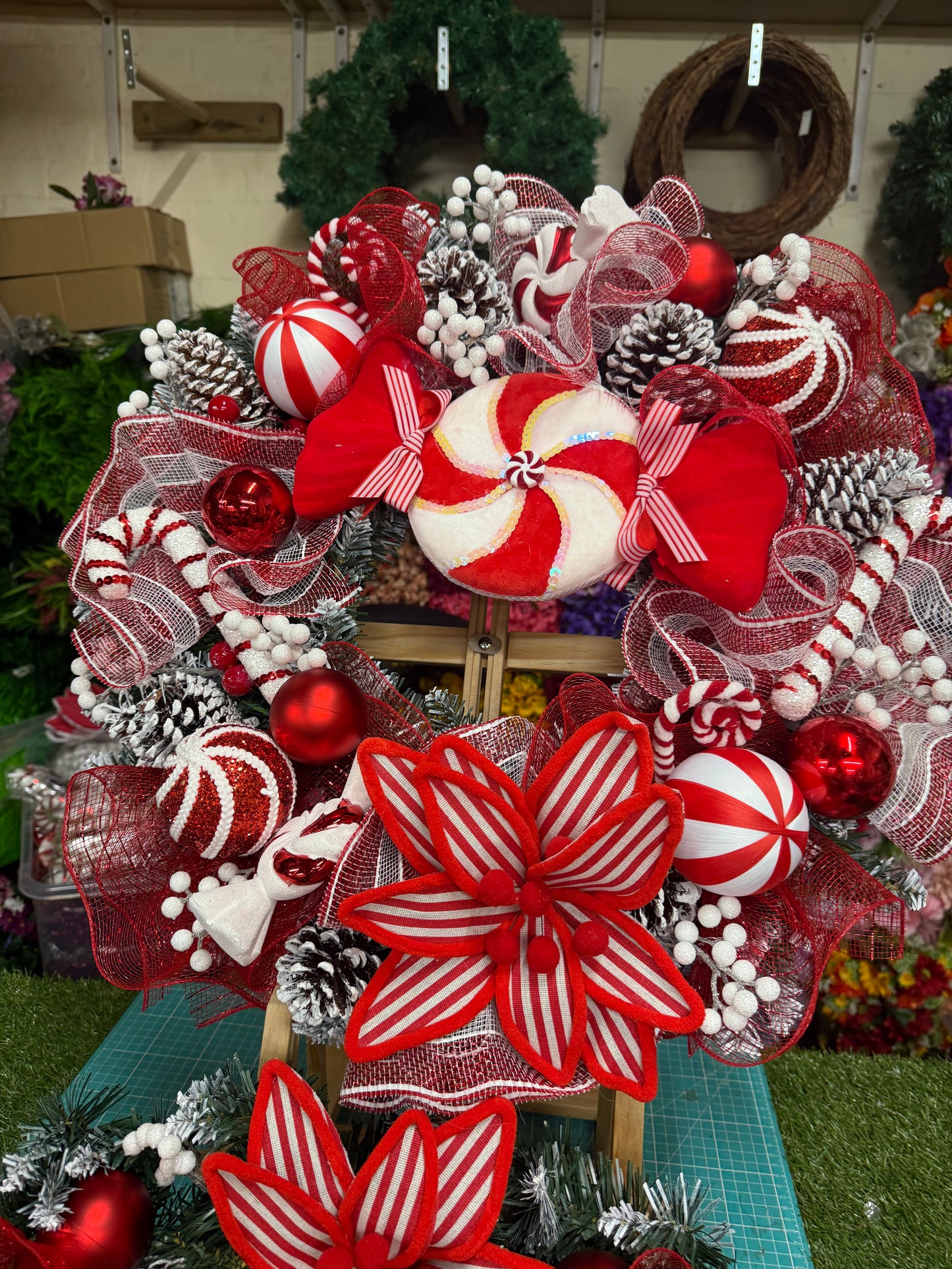 CANDY DEAL 6ft GARLAND & 60cm DELUXE WREATH - MADE TO ORDER DESPATCH WITHIN 14 DAYS