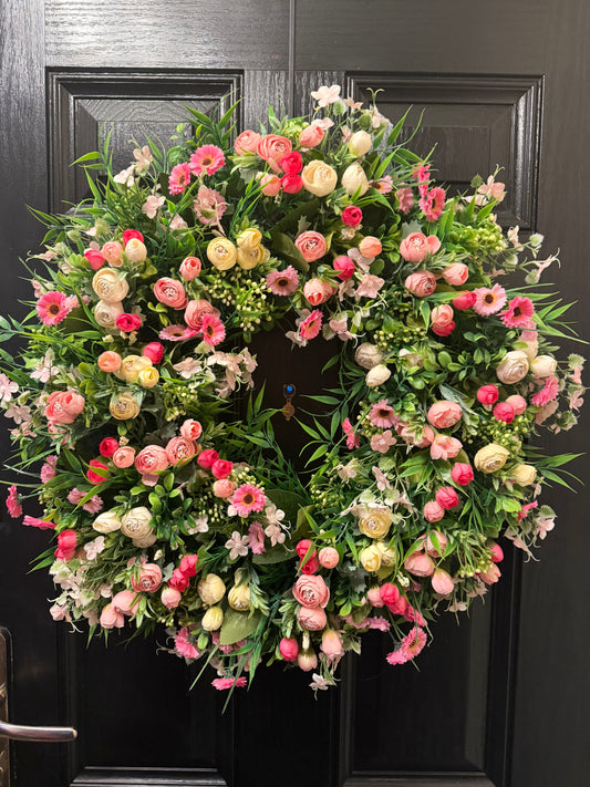 55cm SPRING / SUMMER PASTEL MIXED WREATH