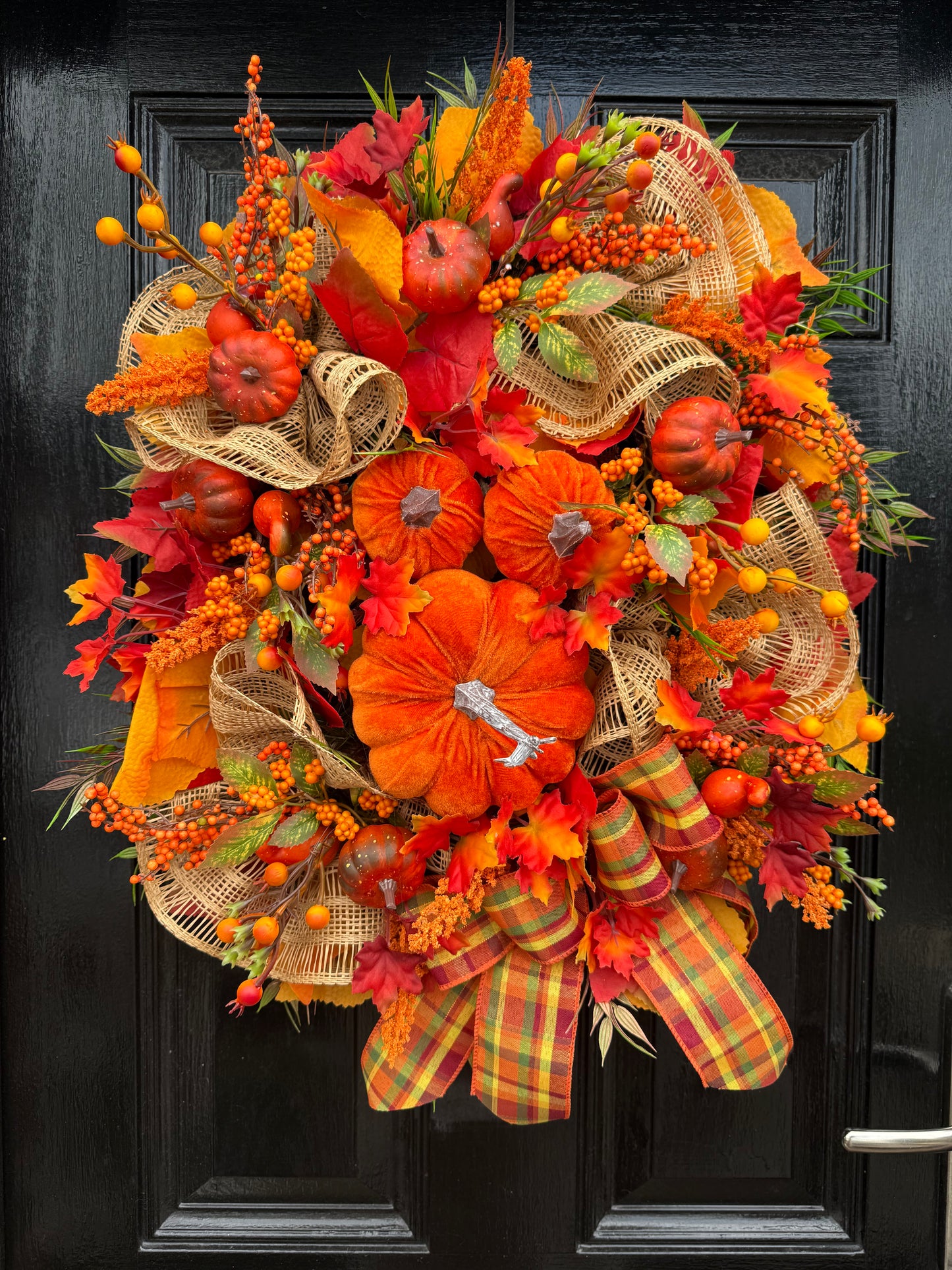 60cm DELUXE PUMPKIN WOODLAND MIXED FOLIAGE AUTUMN SWAG