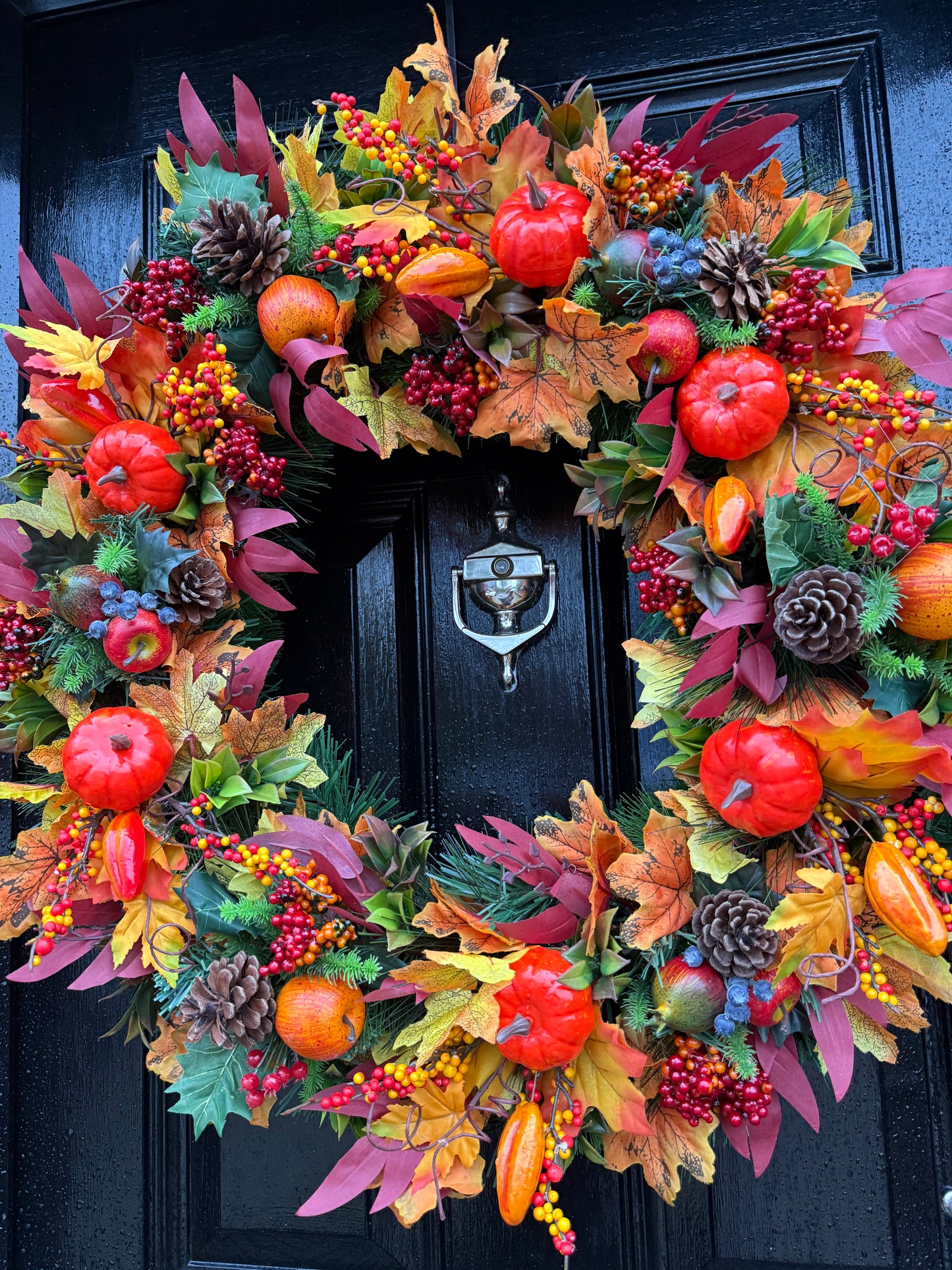 65cm DELUXE PUMPKIN WOODLAND MIXED FOLIAGE AUTUMN WREATH