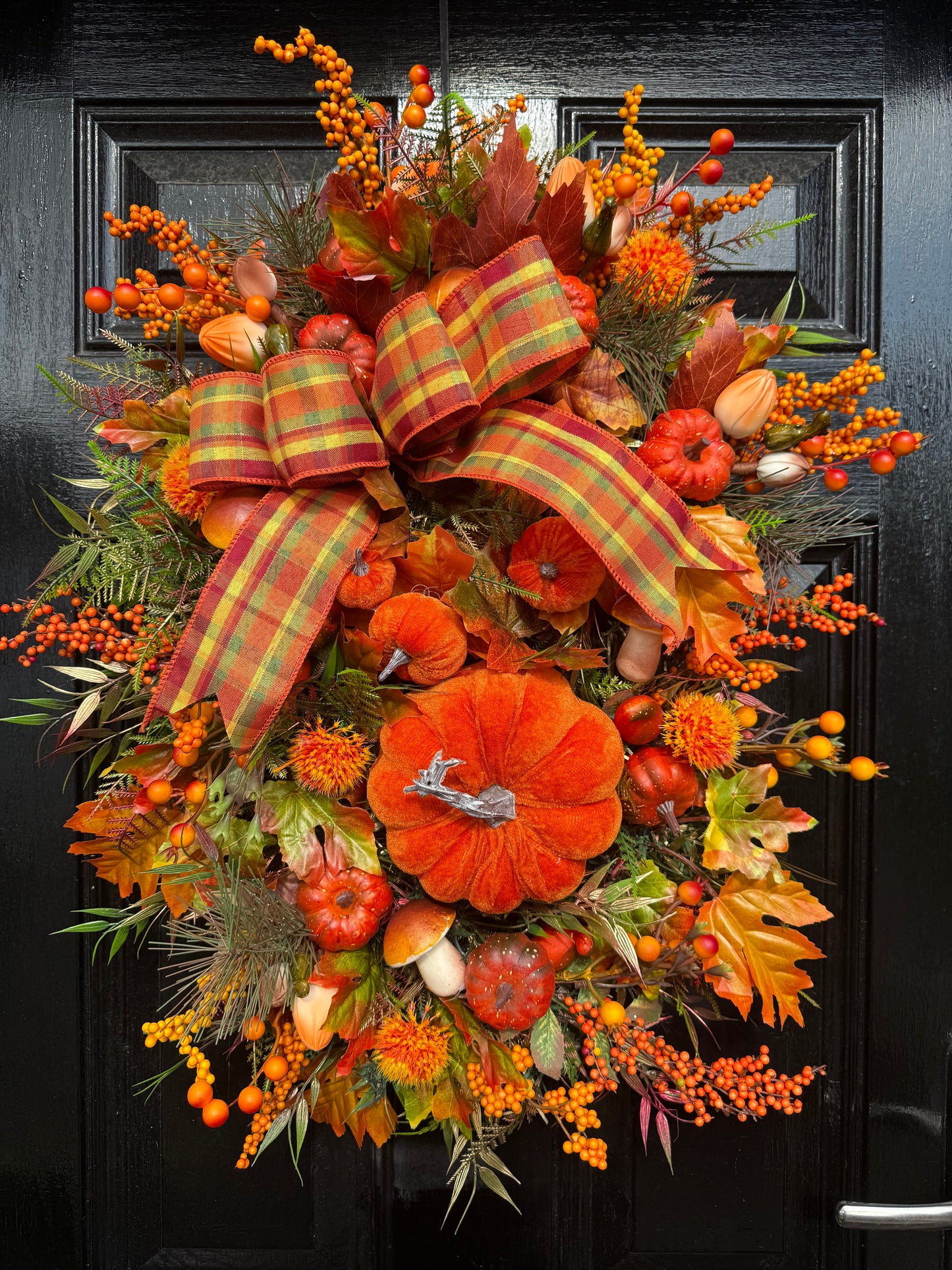 65cm DELUXE PUMPKIN WOODLAND MIXED FOLIAGE AUTUMN SWAG