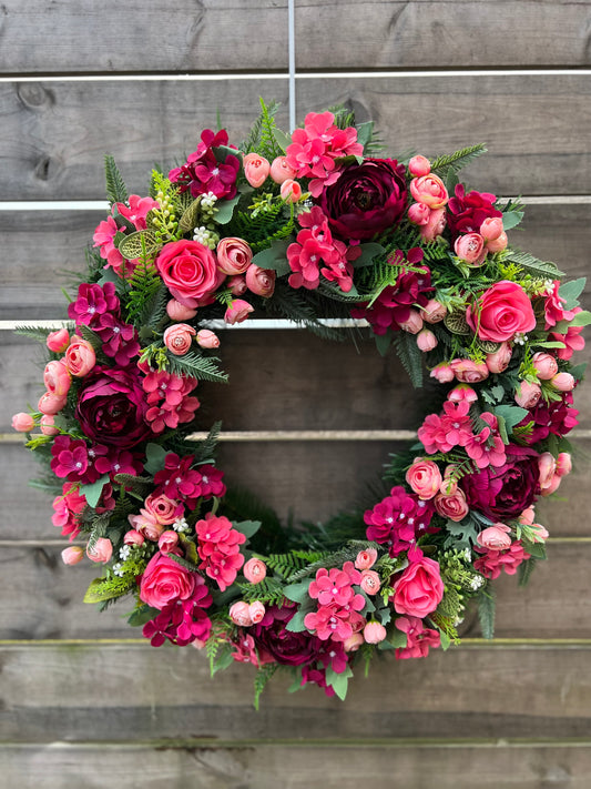 65cm PINKS DELUXE MIX WREATH