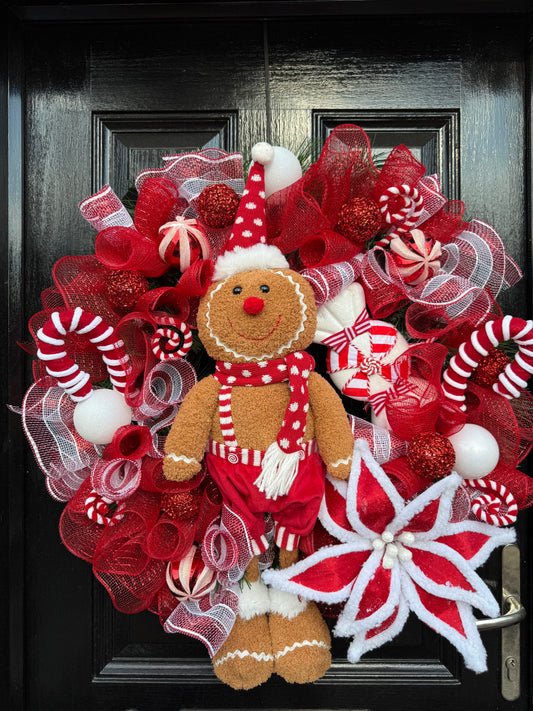 65cm DELUXE GIANT GINGERBREAD CANDY MIXED WREATH