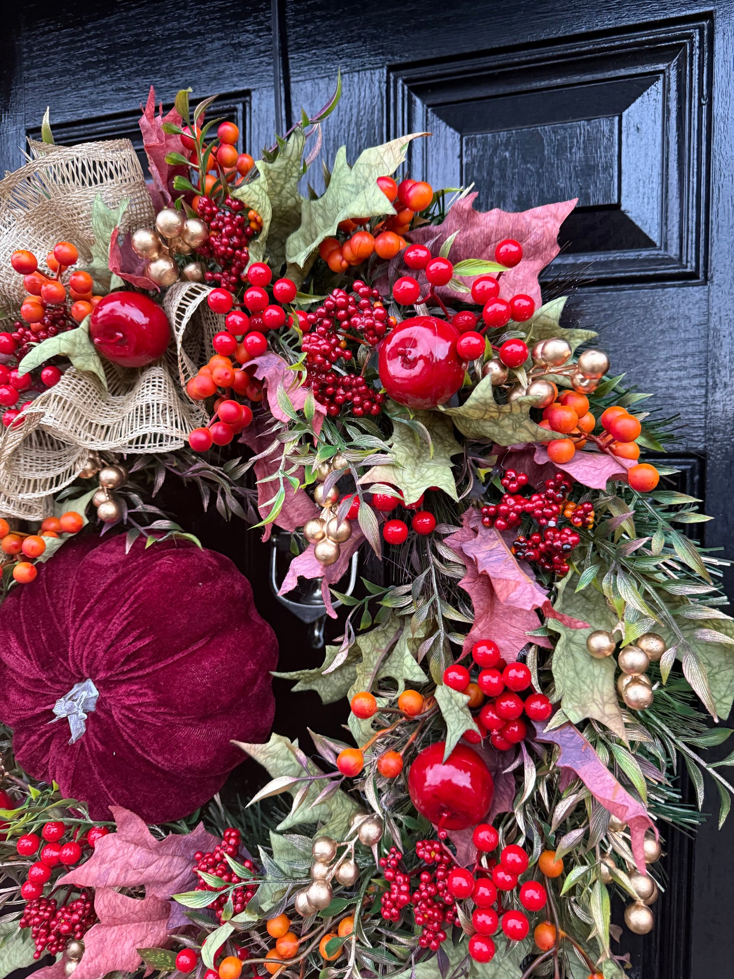 65cm DELUXE PUMPKIN WOODLAND BERRY MIXED FOLIAGE AUTUMN WREATH