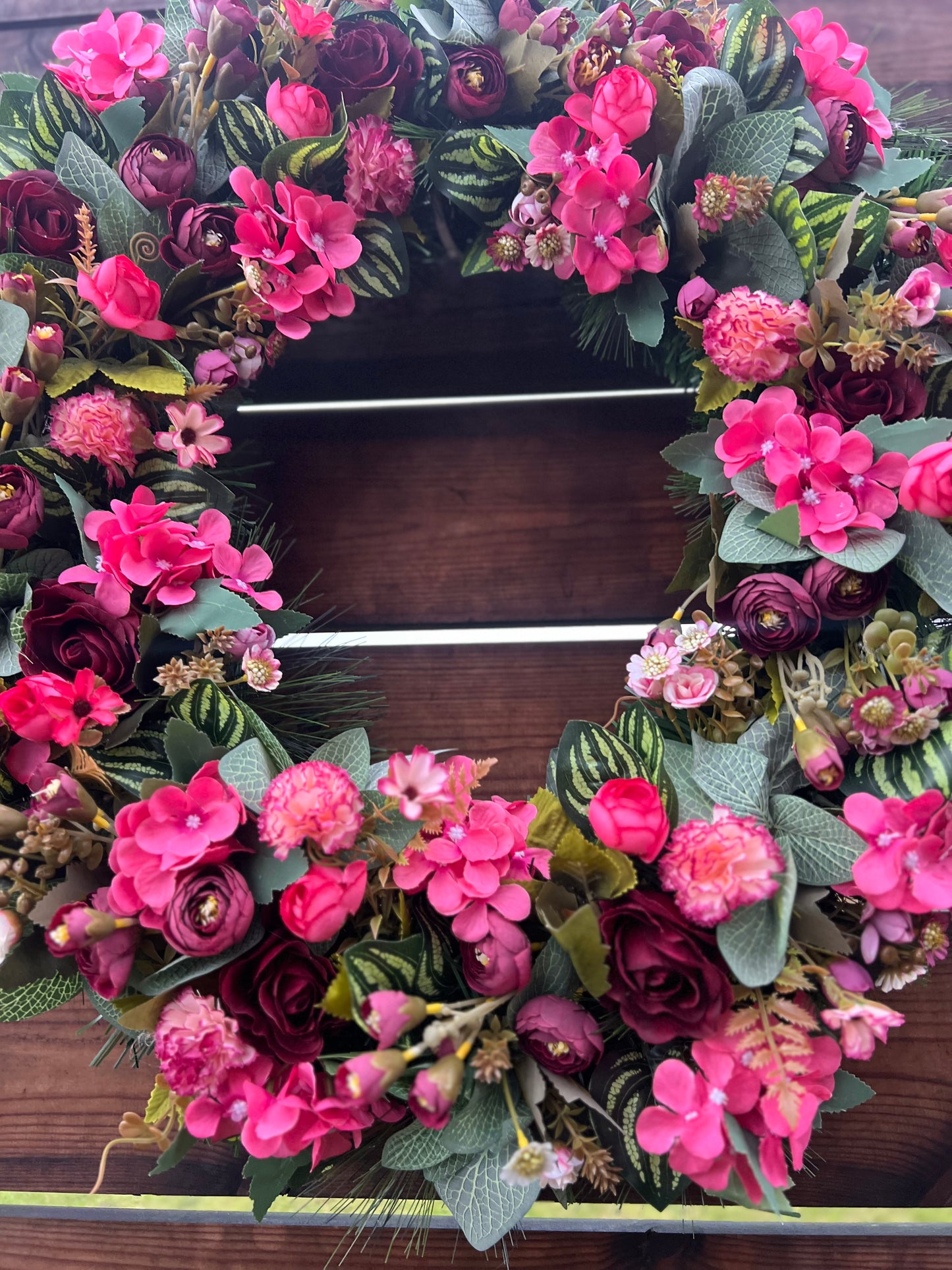 65cm VINTAGE/PINKS FOLIAGE DELUXE MIX WREATH