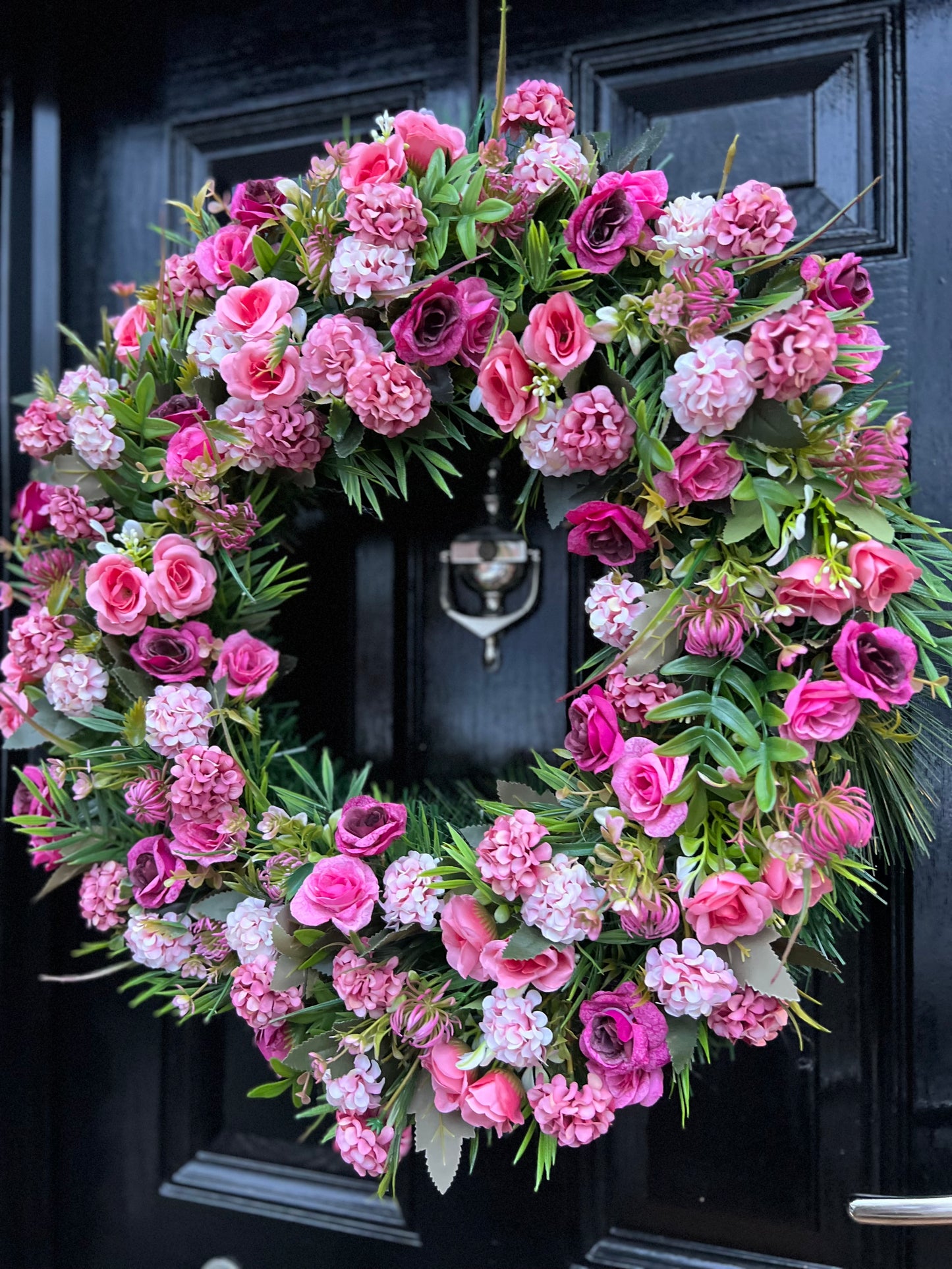 65cm VINTAGE PINKS DELUXE MIXED FOLIAGE ANY SEASON WREATH