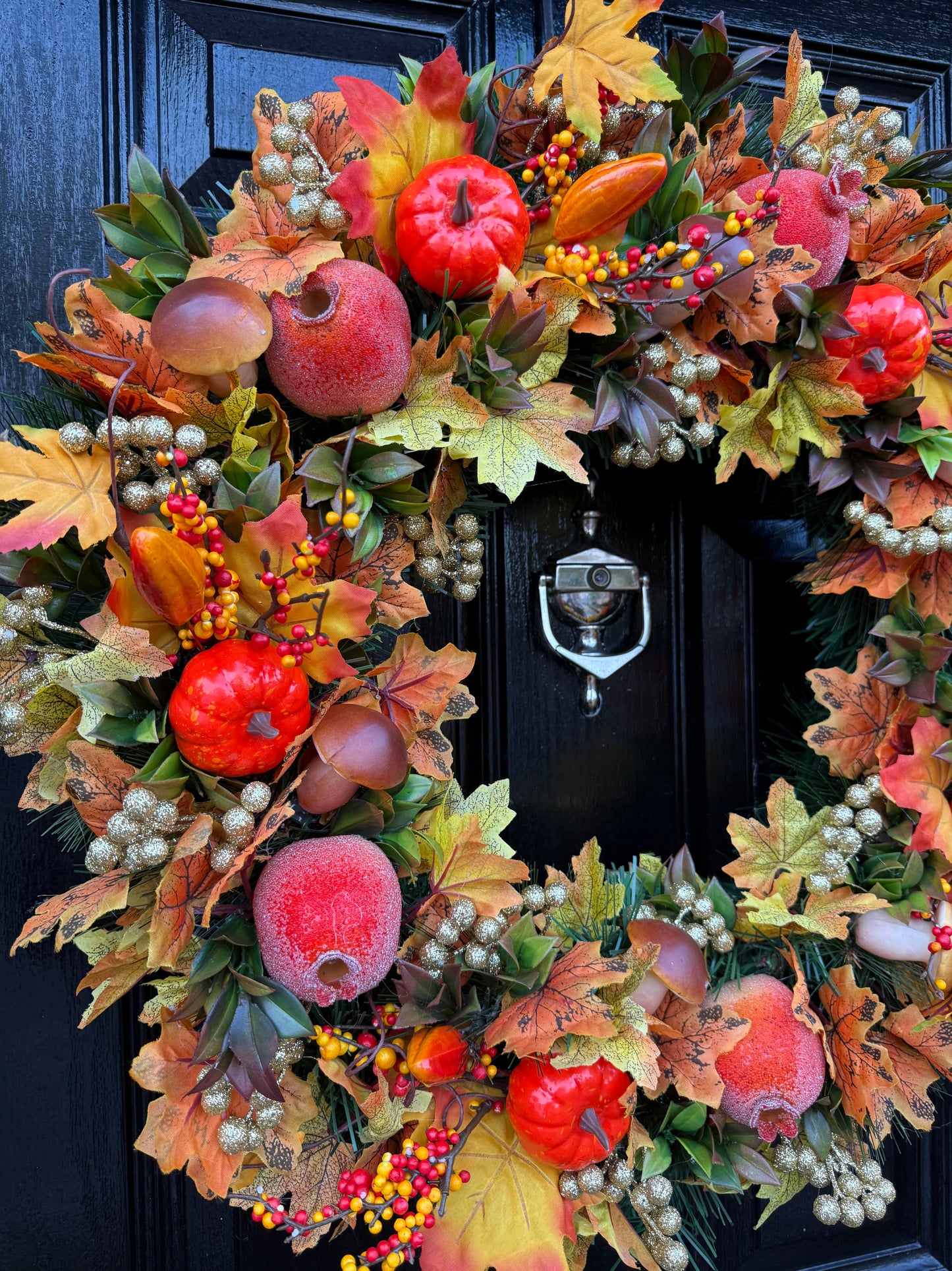 65cm DELUXE PUMPKIN WOODLAND BERRY MIXED FOLIAGE AUTUMN WREATH