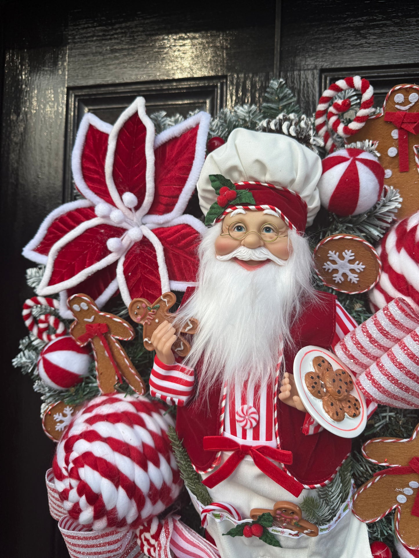 65cm SUPER DELUXE SANTA CANDY CANE LANE FULL WREATH