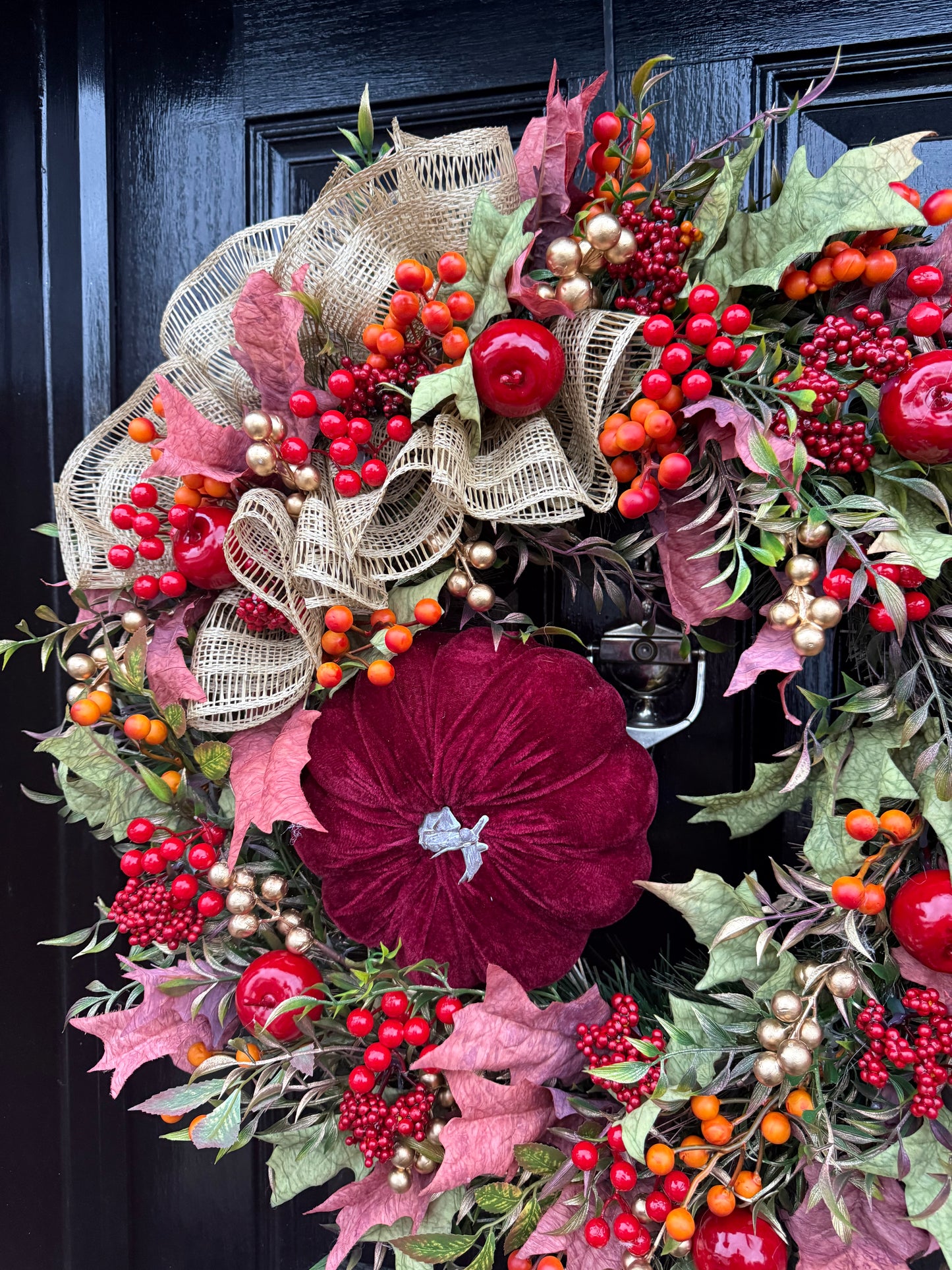 65cm DELUXE PUMPKIN WOODLAND BERRY MIXED FOLIAGE AUTUMN WREATH