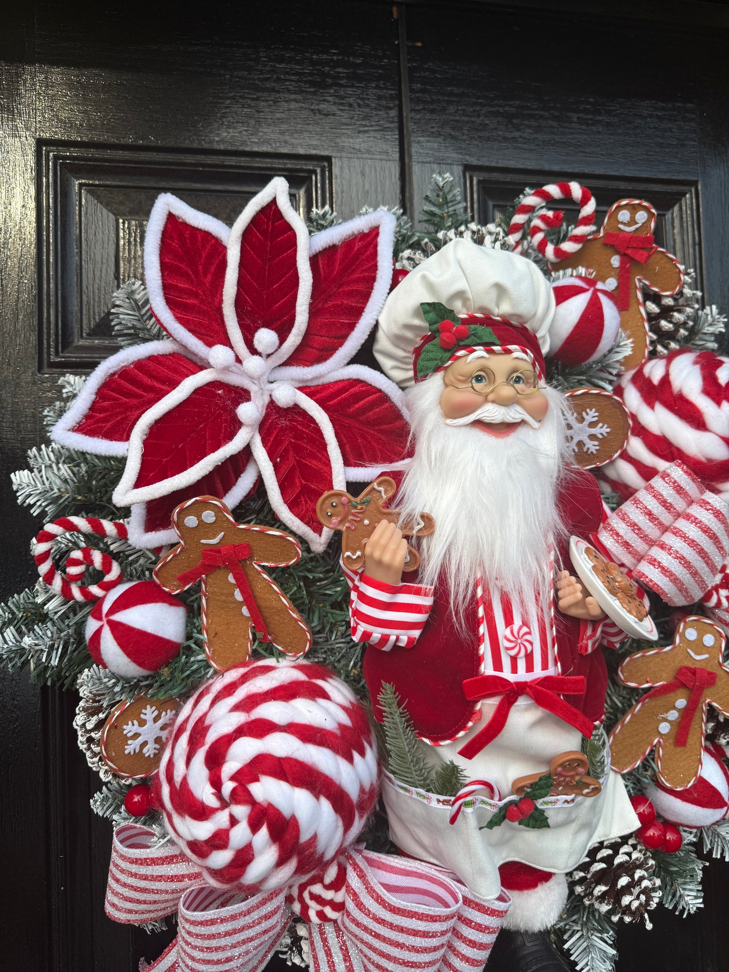 65cm SUPER DELUXE SANTA CANDY CANE LANE FULL WREATH