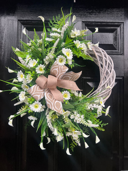 NEUTRALS SPRING WICKER WREATH