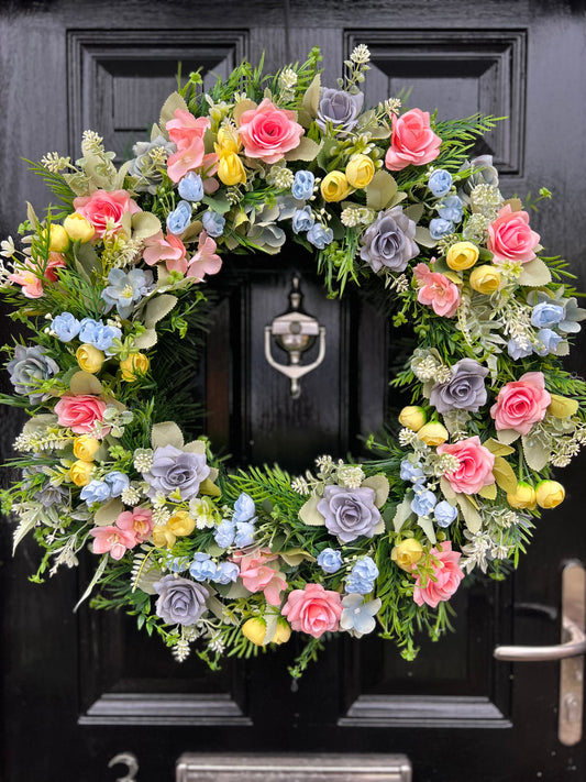 60cm PASTELS MIXED FOLIAGE ANY SEASON WREATH