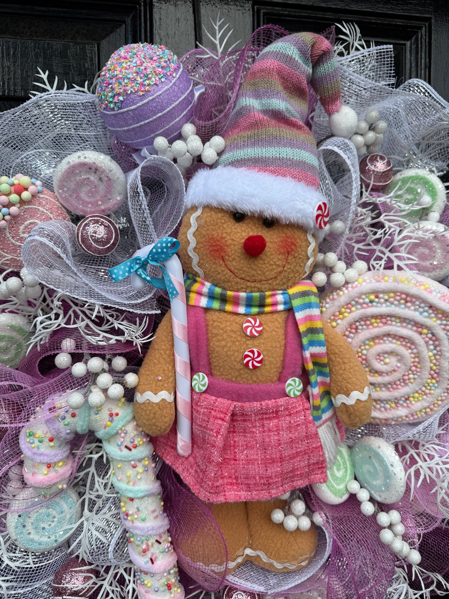 65cm SUPER DELUXE PASTEL GINGERBREAD WREATH - IMMEDIATE DISPATCH