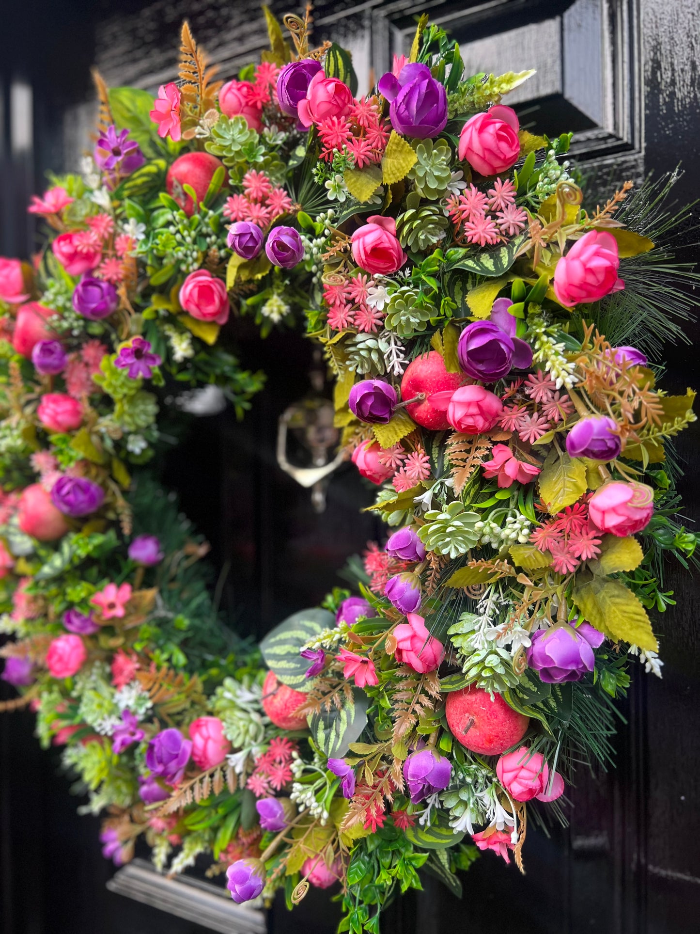 DELUXE XL PINKS/PURPLE WREATH 65cm