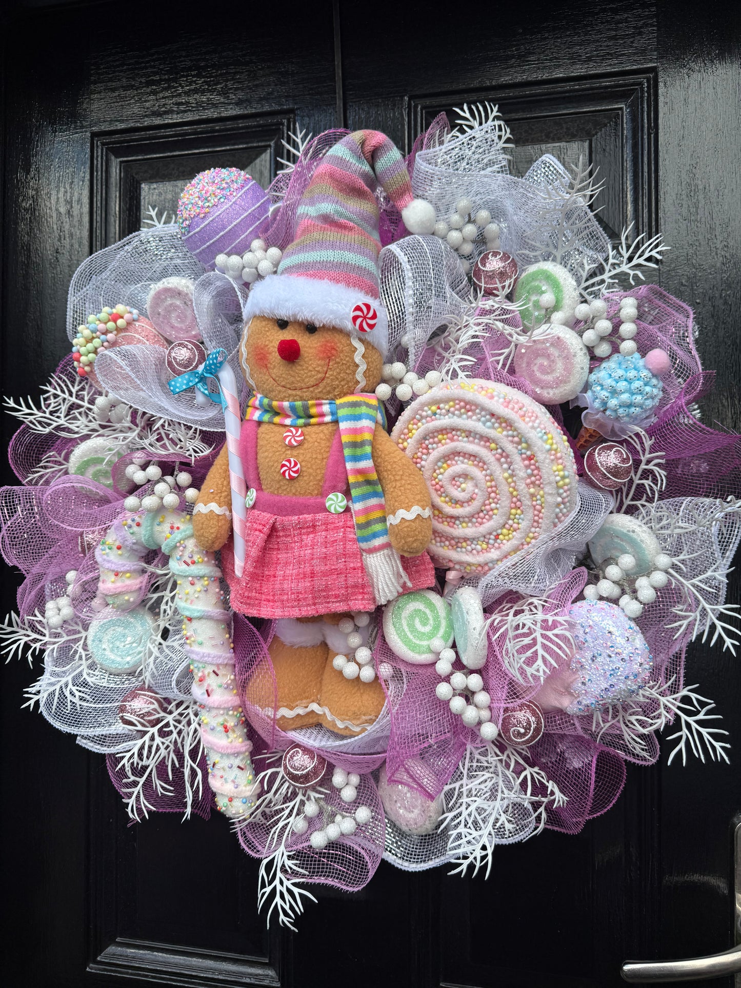65cm SUPER DELUXE PASTEL GINGERBREAD WREATH - IMMEDIATE DISPATCH