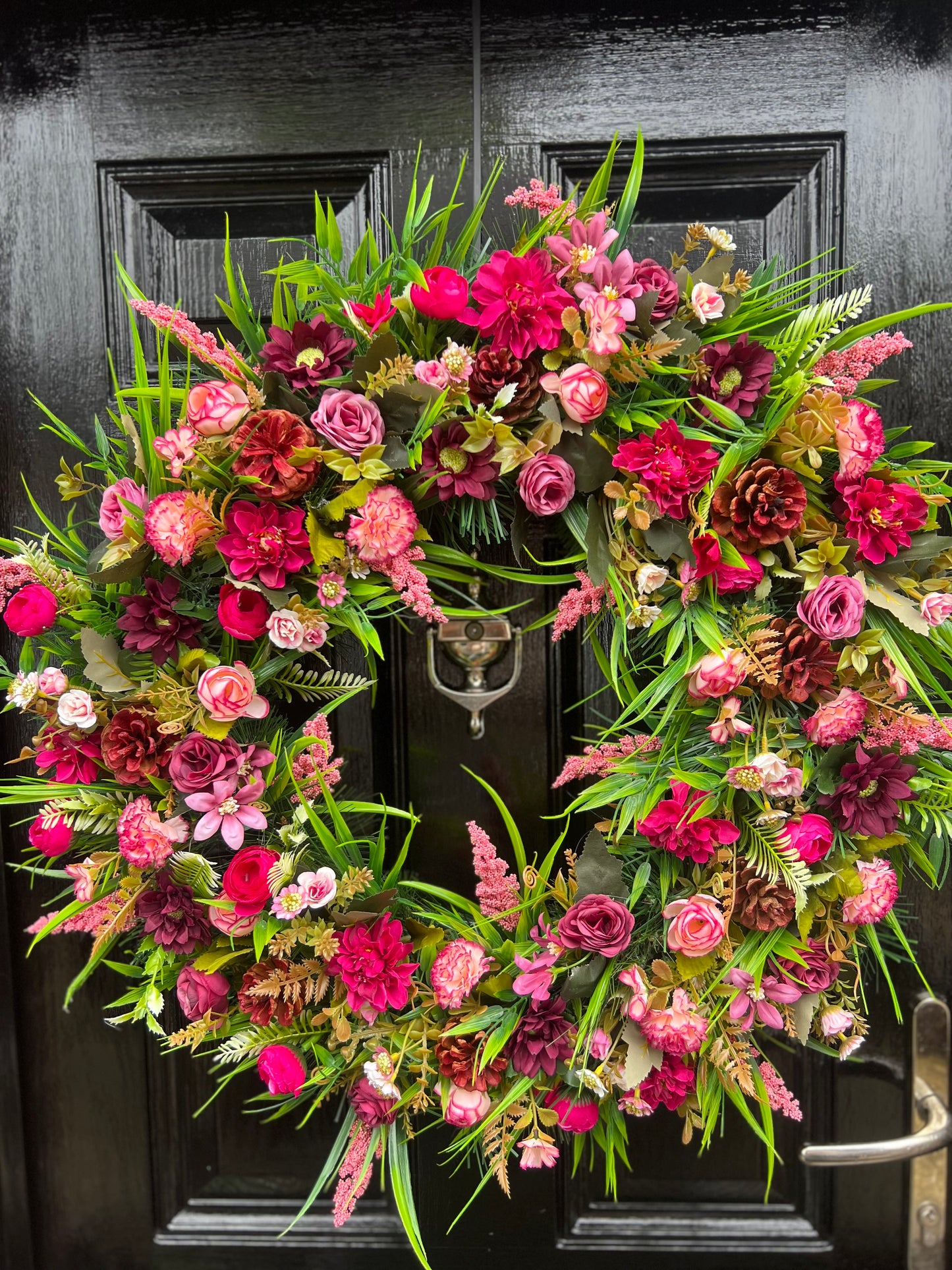 DELUXE XL AUTUMN PINKS WREATH 65cm