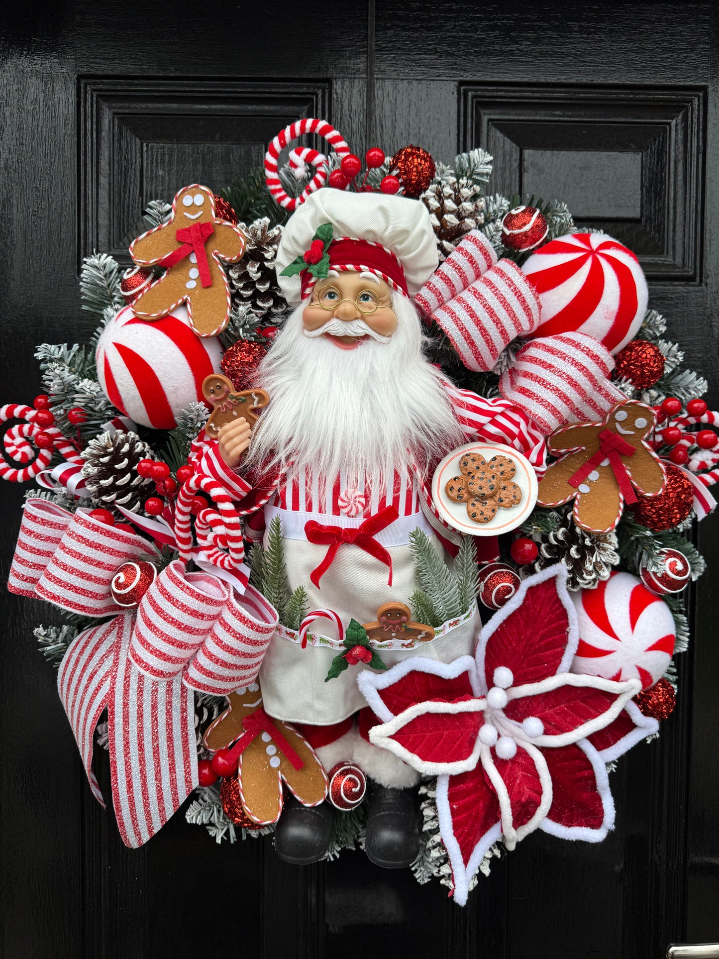 65cm SUPER DELUXE SANTA CANDY CANE LANE FULL WREATH