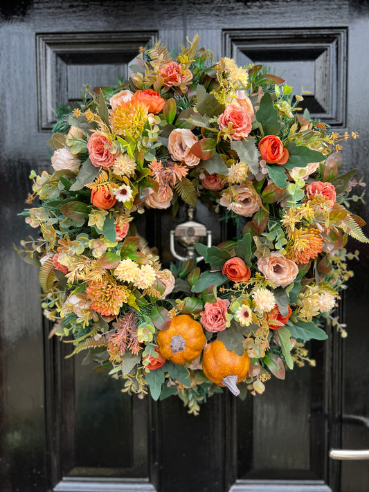 50cm AUTUMN/WINTER PUMPKIN WREATH