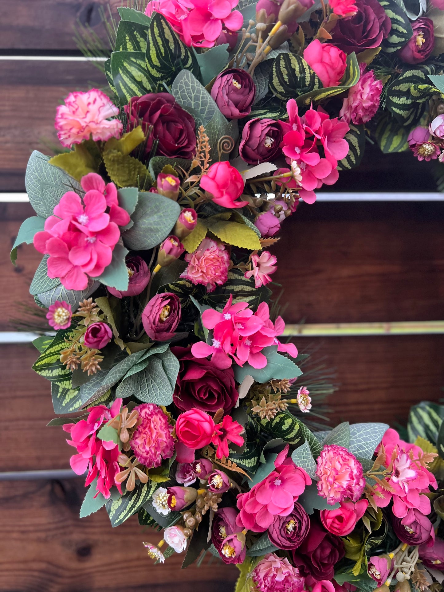 65cm VINTAGE/PINKS FOLIAGE DELUXE MIX WREATH