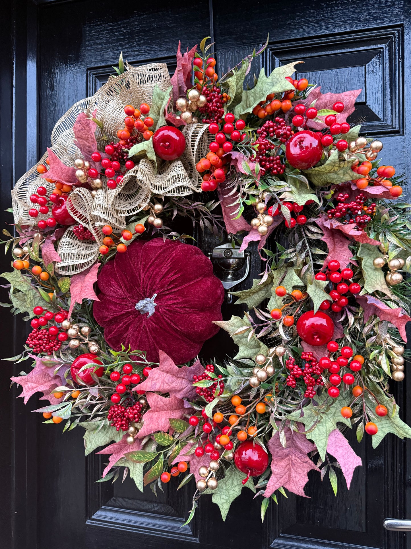 65cm DELUXE PUMPKIN WOODLAND BERRY MIXED FOLIAGE AUTUMN WREATH