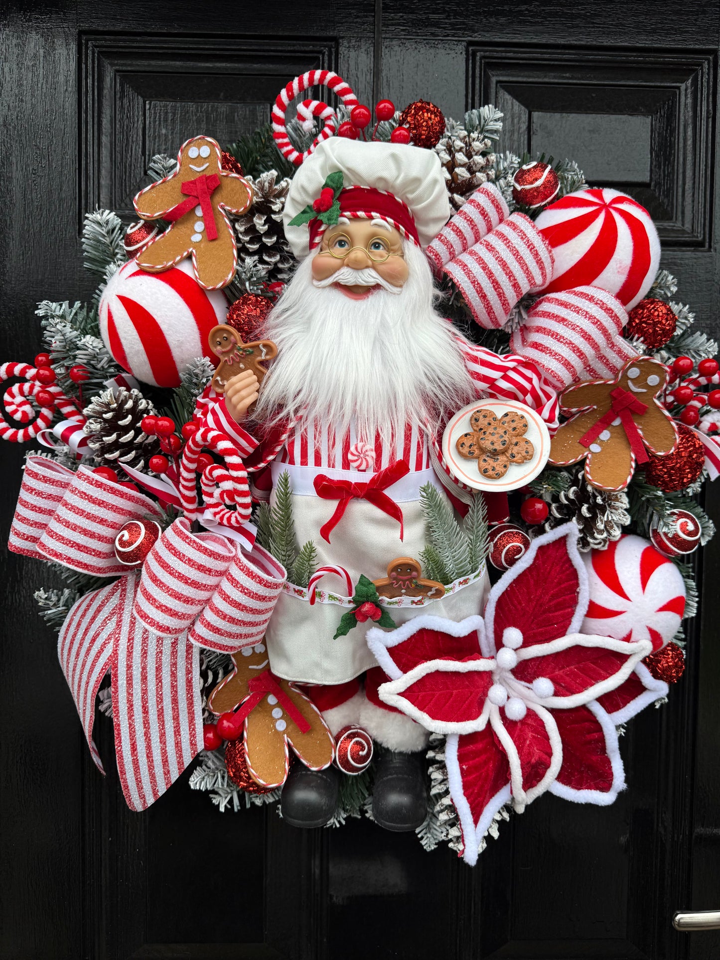 65cm SUPER DELUXE SANTA CANDY CANE LANE FULL WREATH