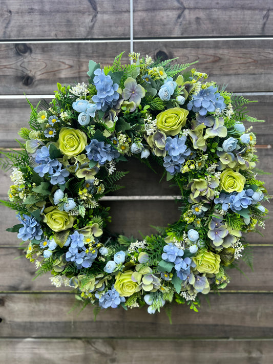 65cm BLUE/GREEN DELUXE MIX WREATH