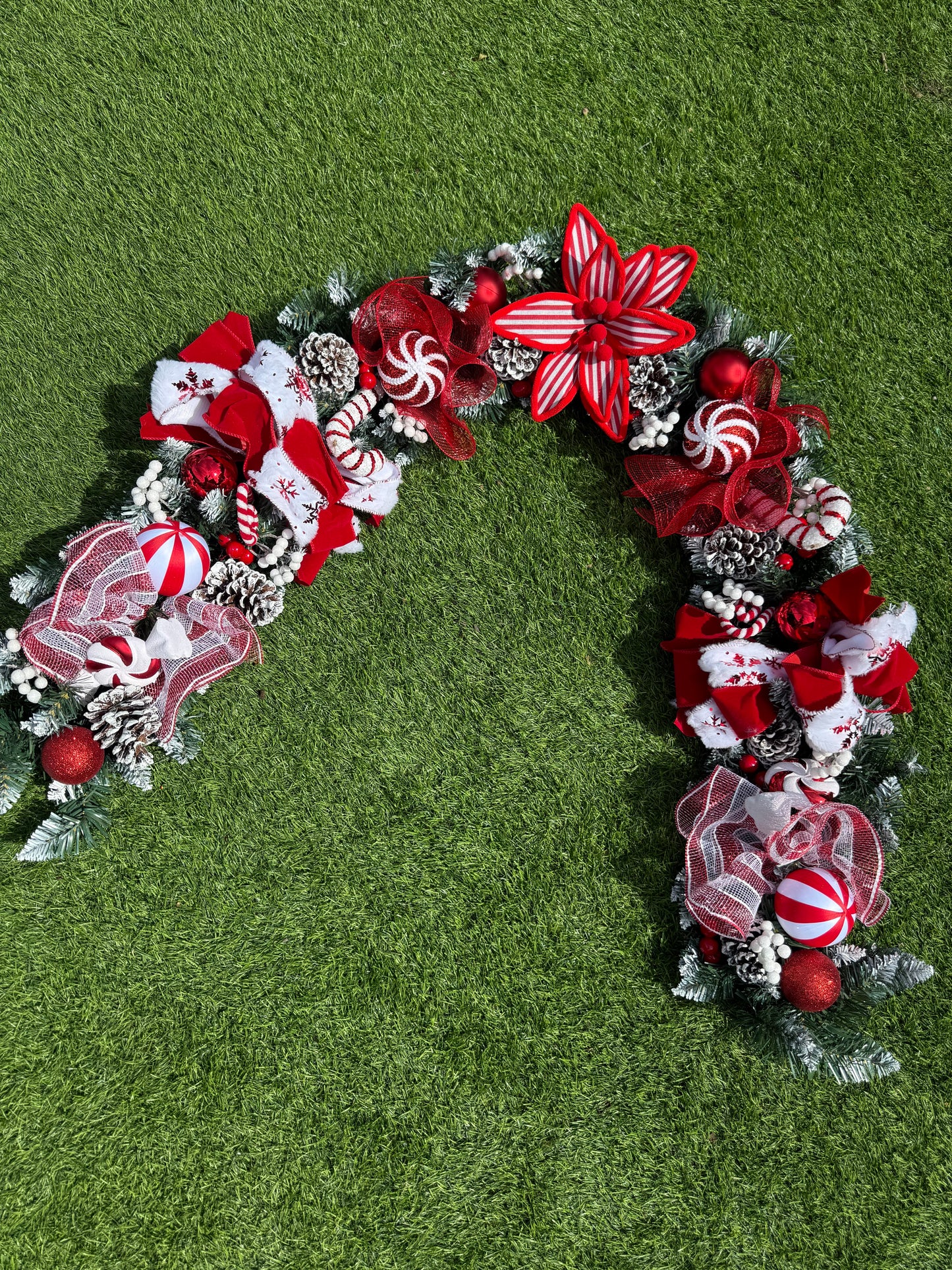 6ft FROSTED DELUXE CANDY CANE GARLAND - 14 working days despatch