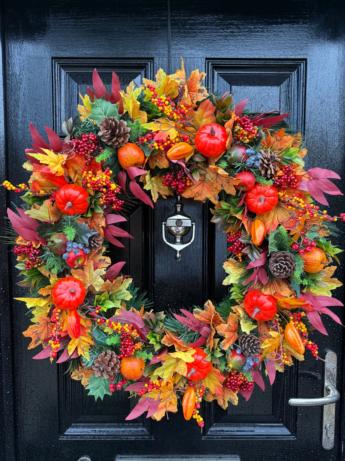 65cm DELUXE PUMPKIN WOODLAND MIXED FOLIAGE AUTUMN WREATH