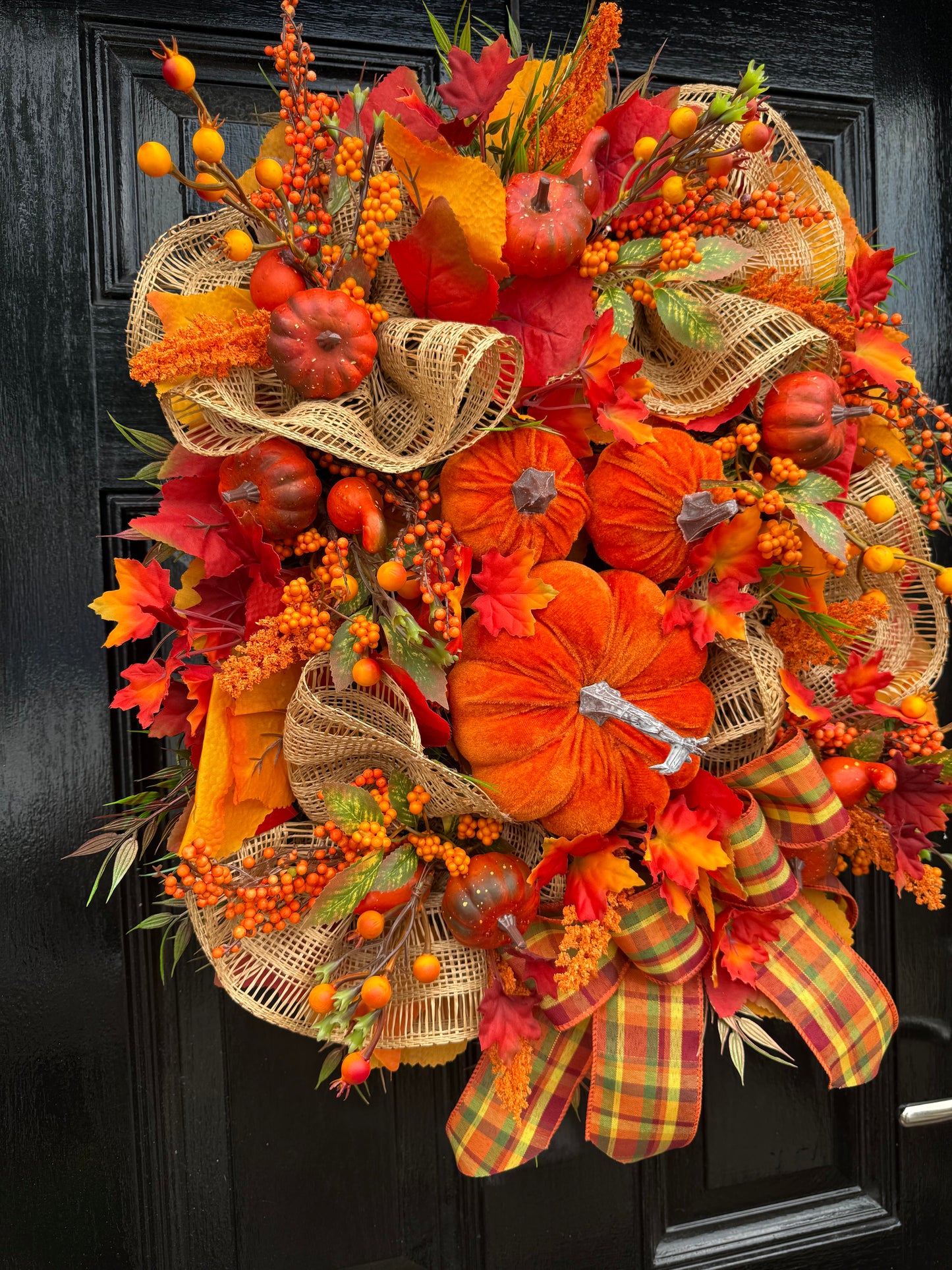 60cm DELUXE PUMPKIN WOODLAND MIXED FOLIAGE AUTUMN SWAG