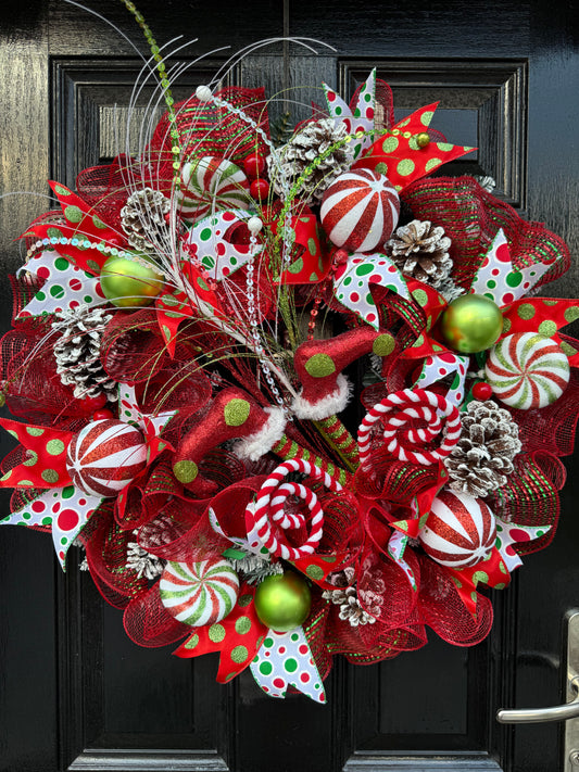 65cm ELF LEGS NOVELTY DELUXE  WREATH - IMMEDIATE DISPATCH