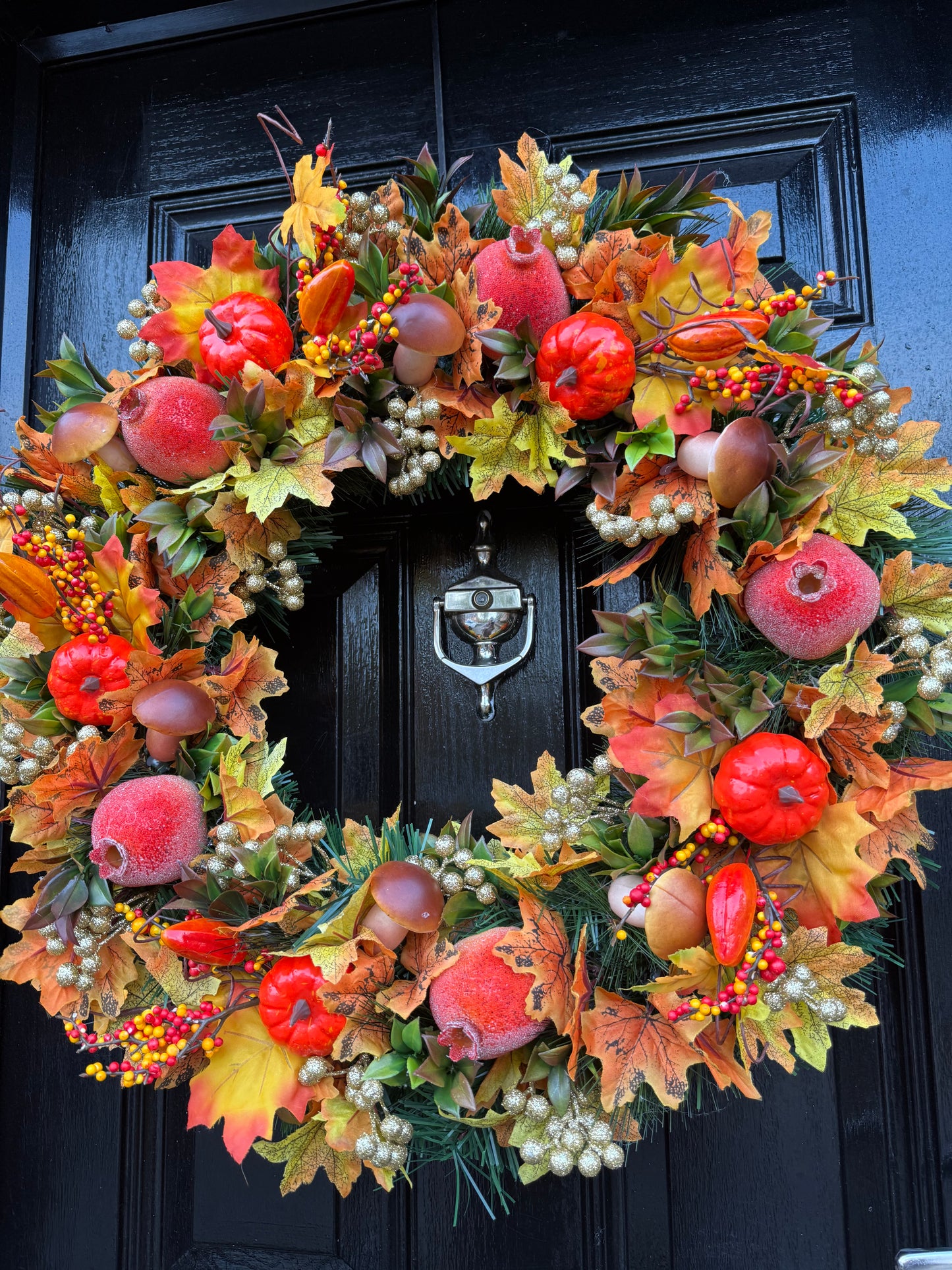 65cm DELUXE PUMPKIN WOODLAND BERRY MIXED FOLIAGE AUTUMN WREATH