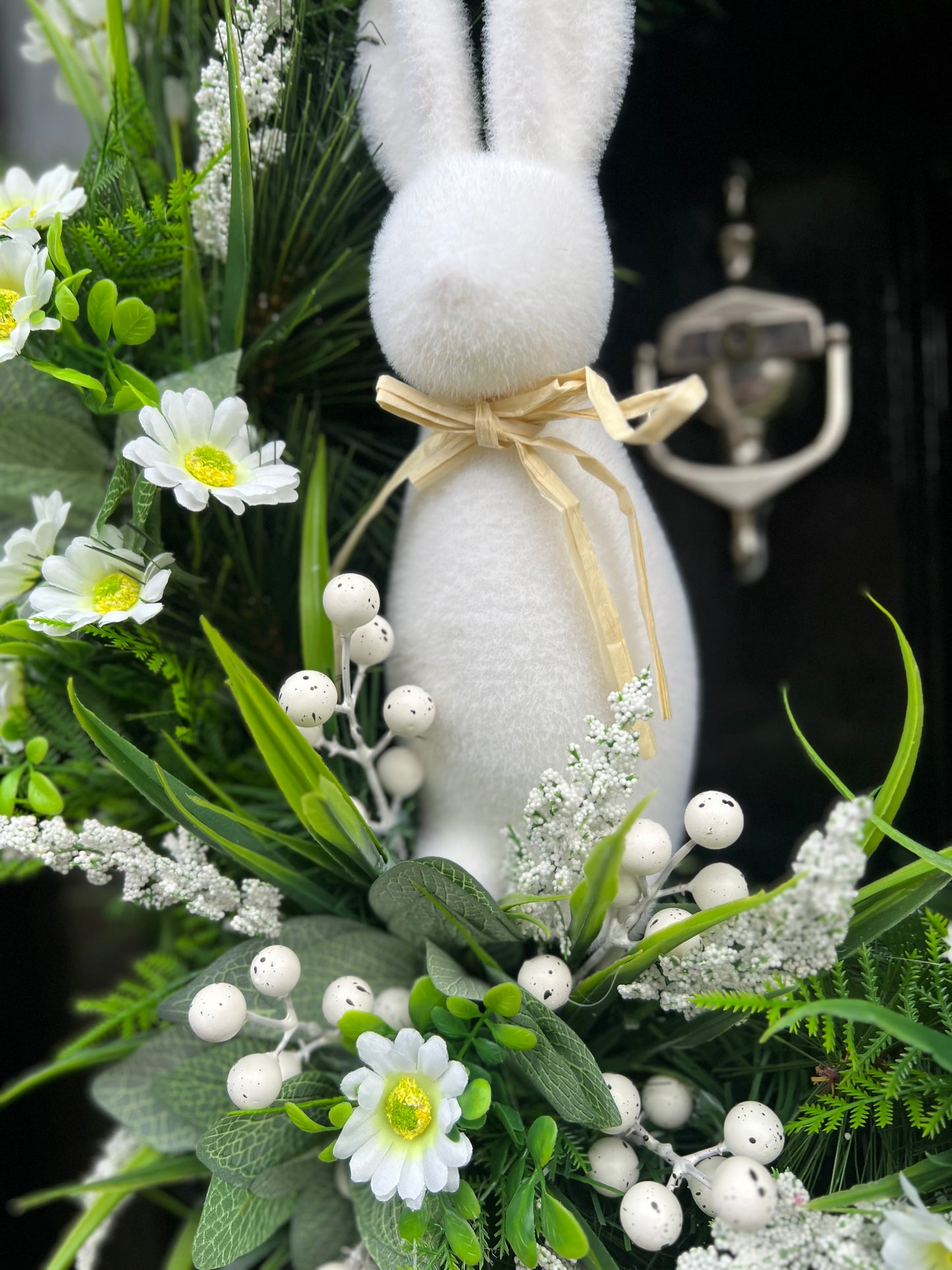 60cm DELUXE NEUTRAL EASTER BUNNY SPRING WREATH