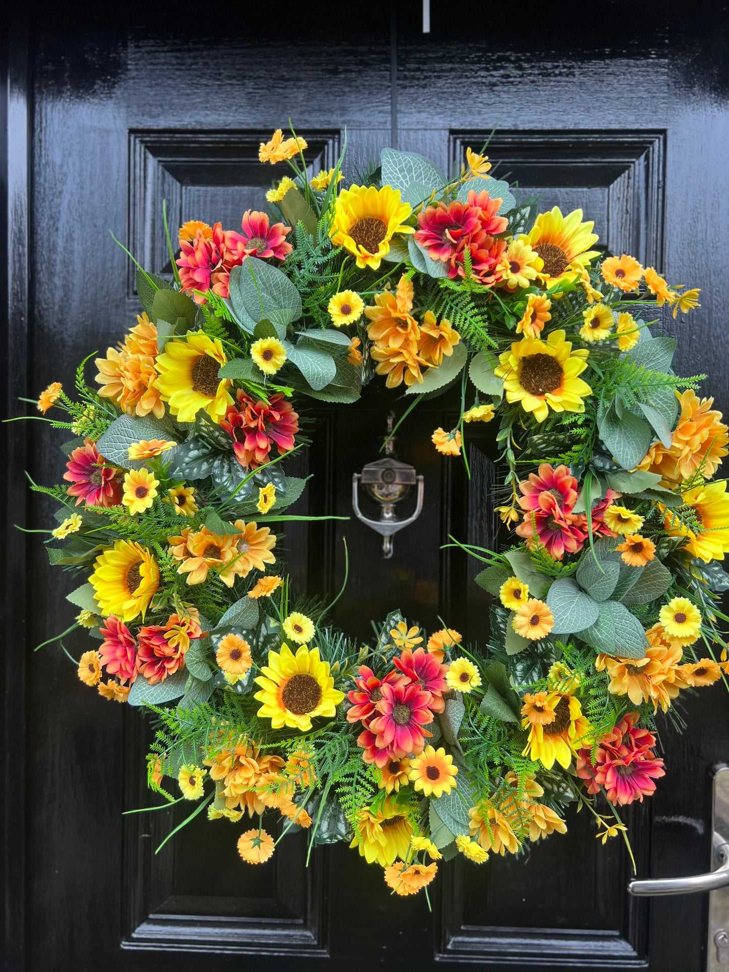 65cm DELUXE SUNFLOWER SPRING/SUMMER MIX WREATH