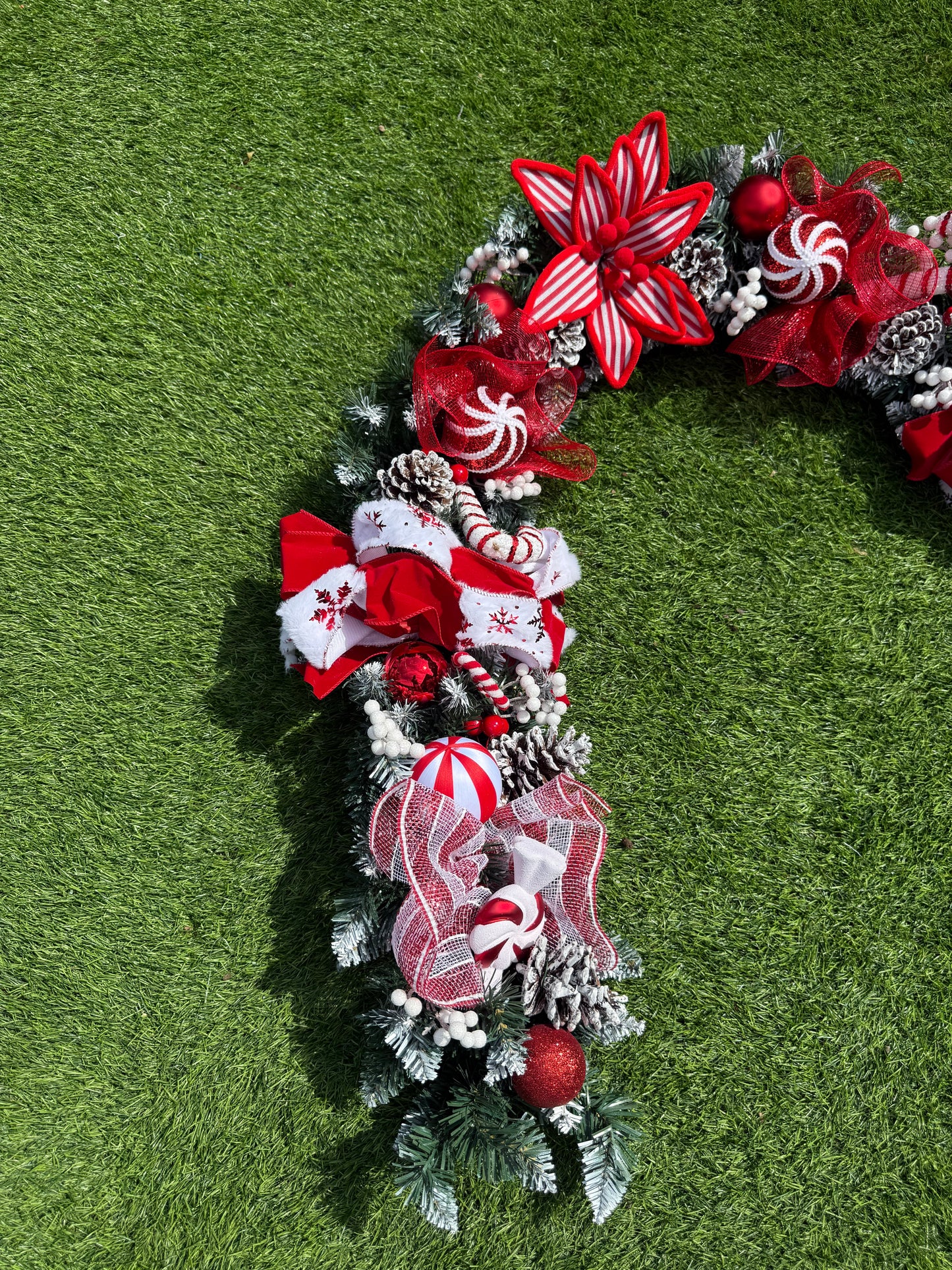 6ft FROSTED DELUXE CANDY CANE GARLAND - 14 working days despatch