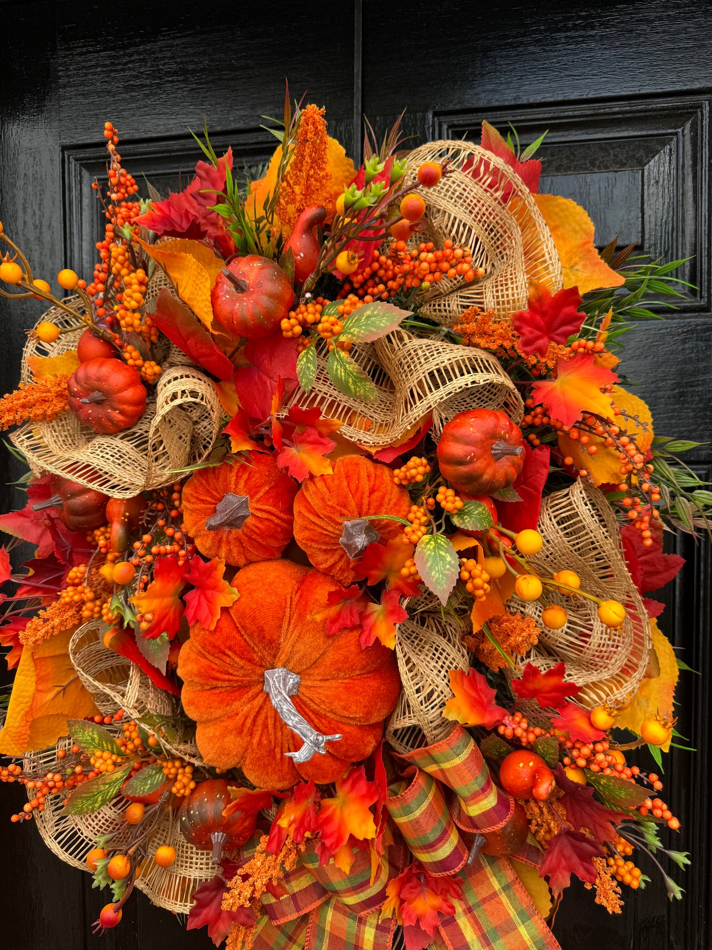 60cm DELUXE PUMPKIN WOODLAND MIXED FOLIAGE AUTUMN SWAG