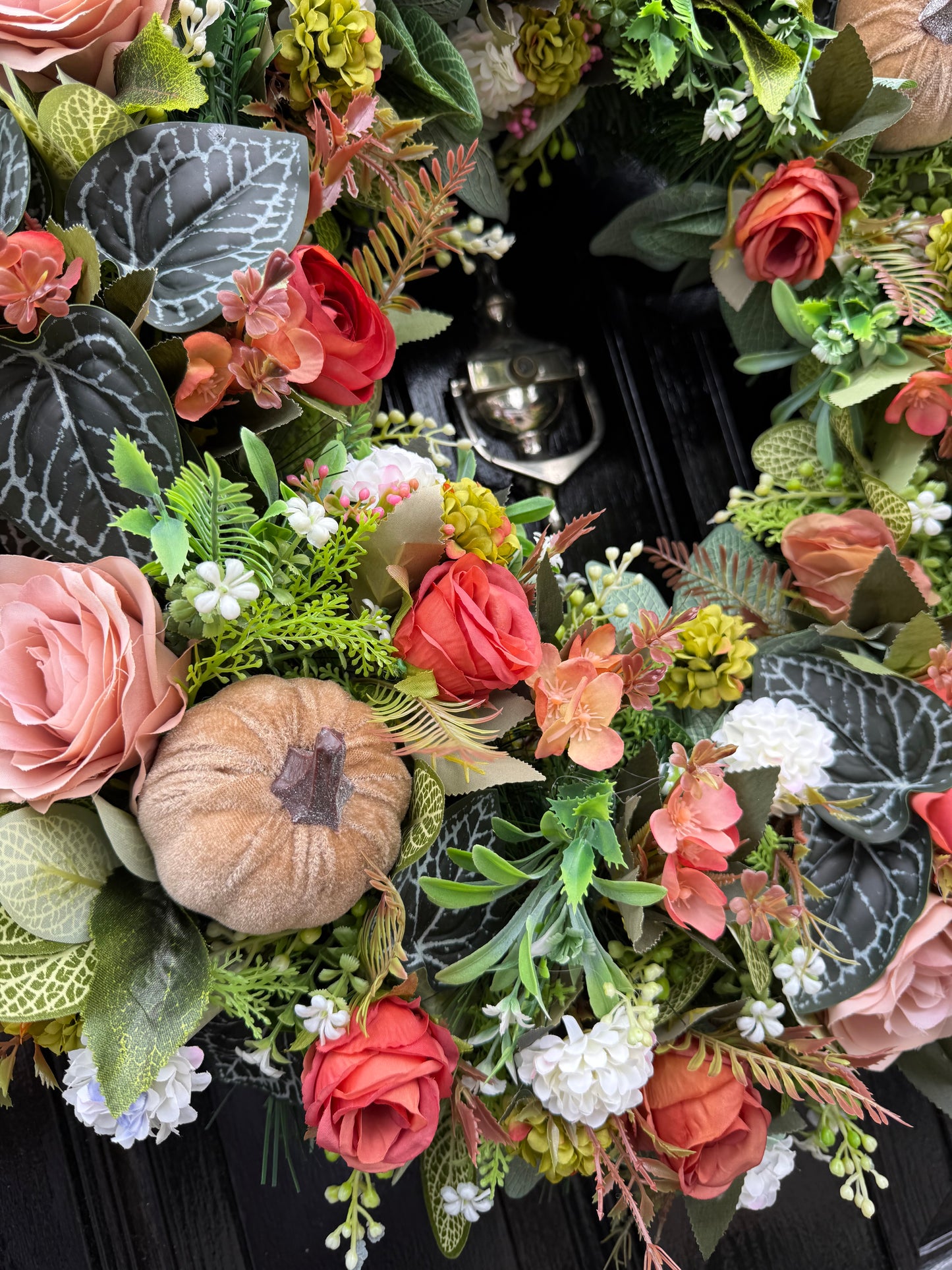 65cm DELUXE XL WOODLAND MINK PUMPKIN FOLIAGE AUTUMN WREATH