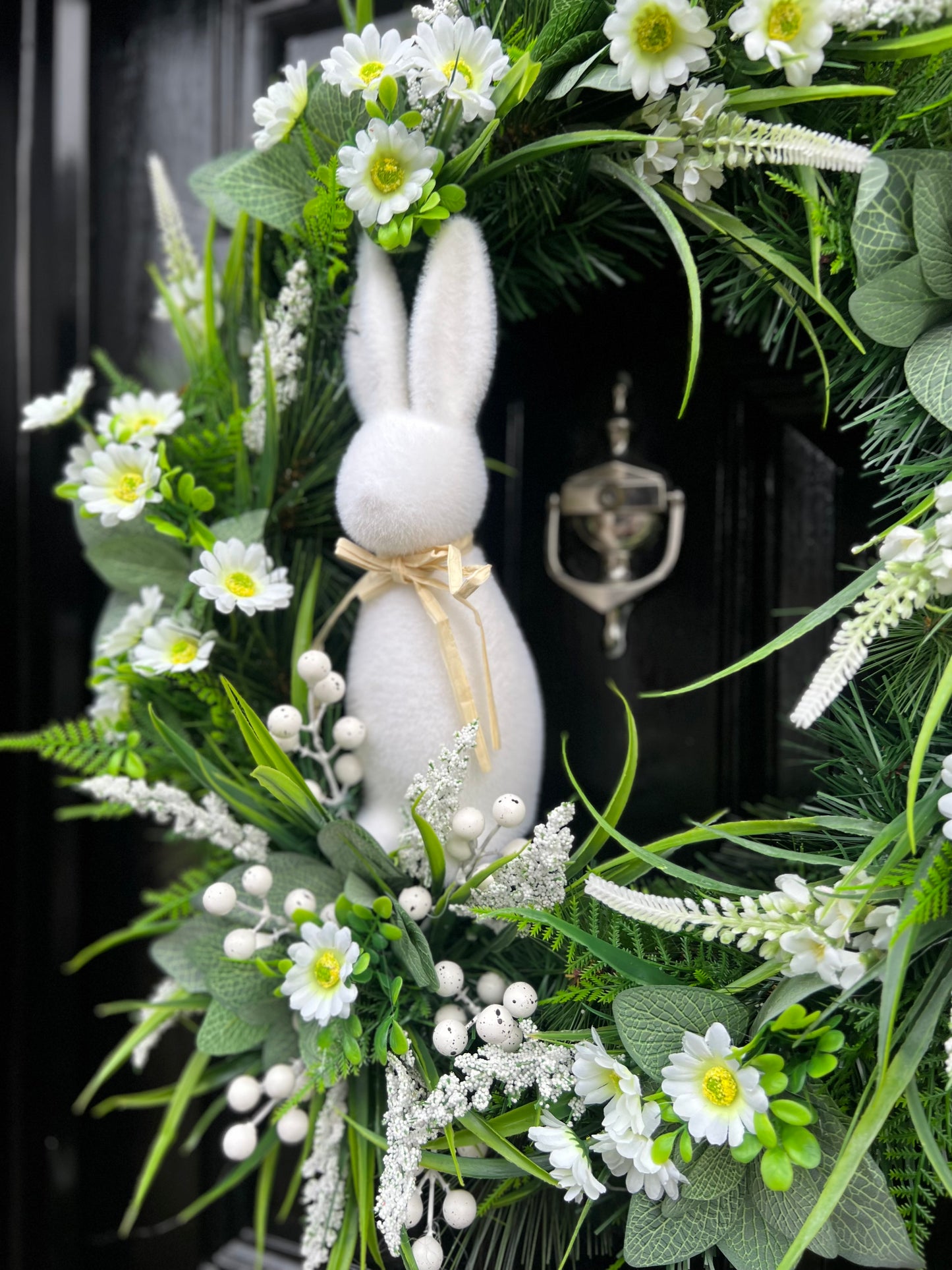 60cm DELUXE NEUTRAL EASTER BUNNY SPRING WREATH