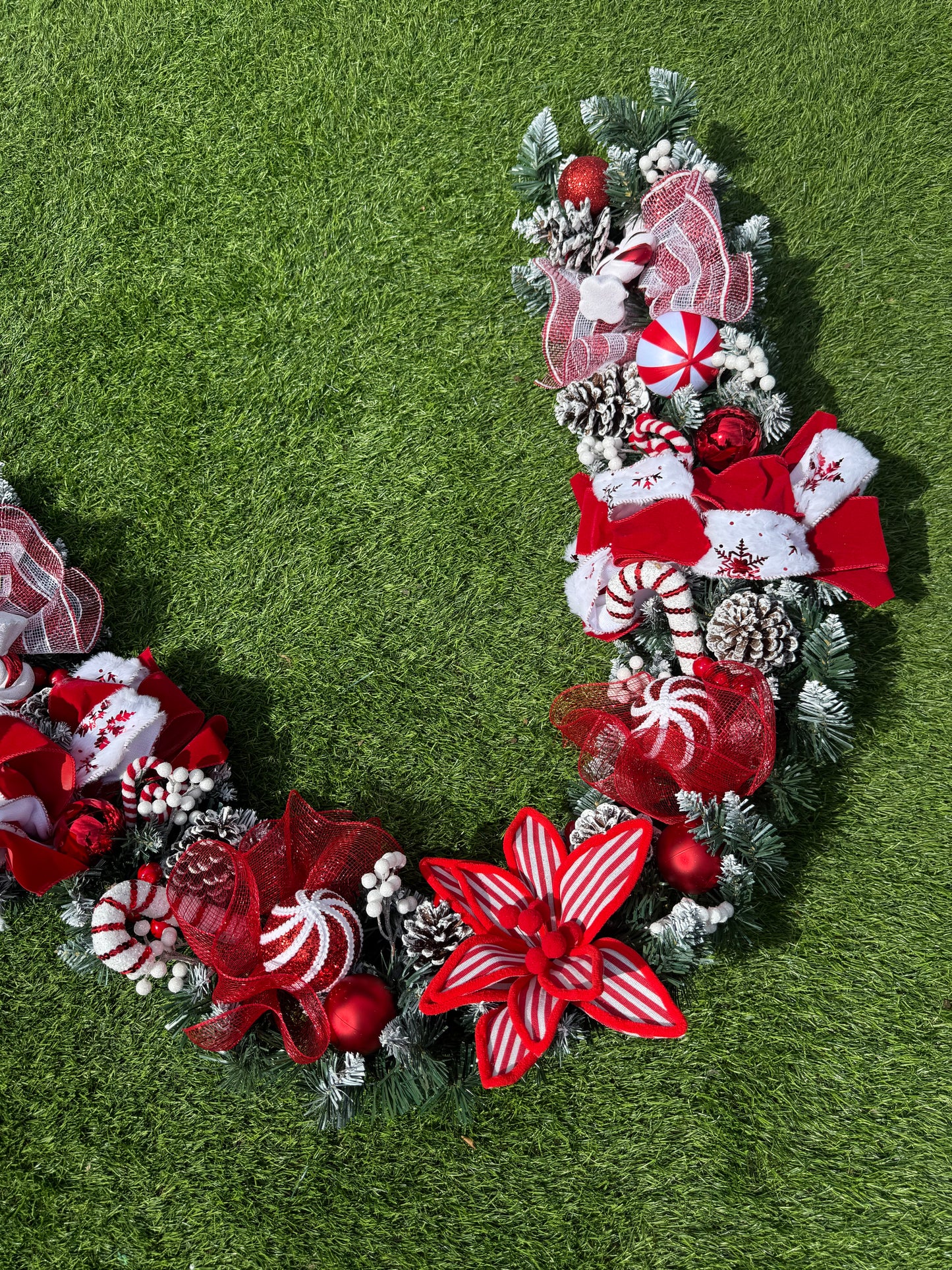 6ft FROSTED DELUXE CANDY CANE GARLAND - 14 working days despatch
