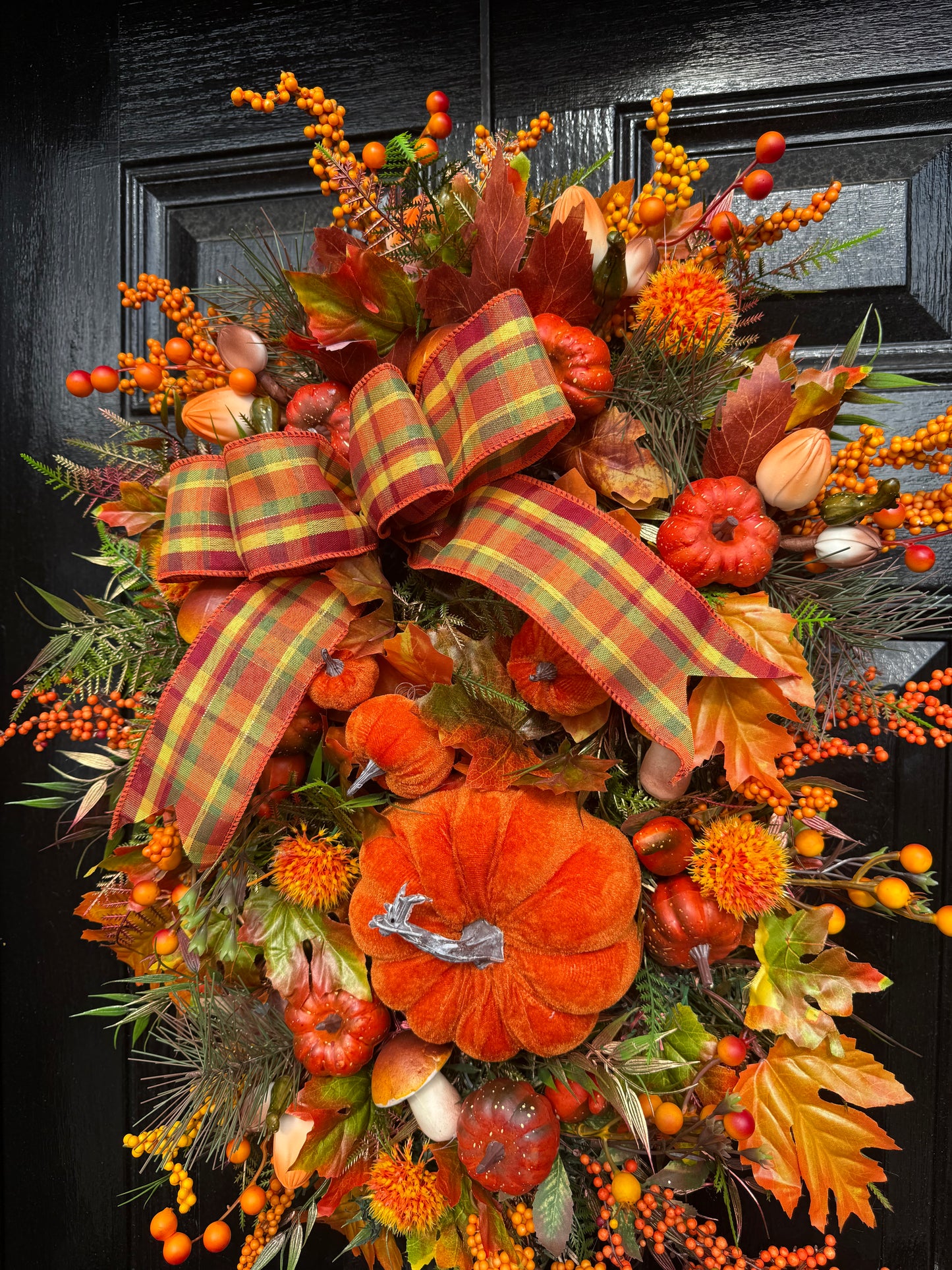 65cm DELUXE PUMPKIN WOODLAND MIXED FOLIAGE AUTUMN SWAG