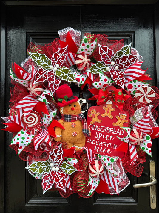 65cm DELUXE GINGERBREAD SPICE BUT NICE CANDY MIXED WREATH