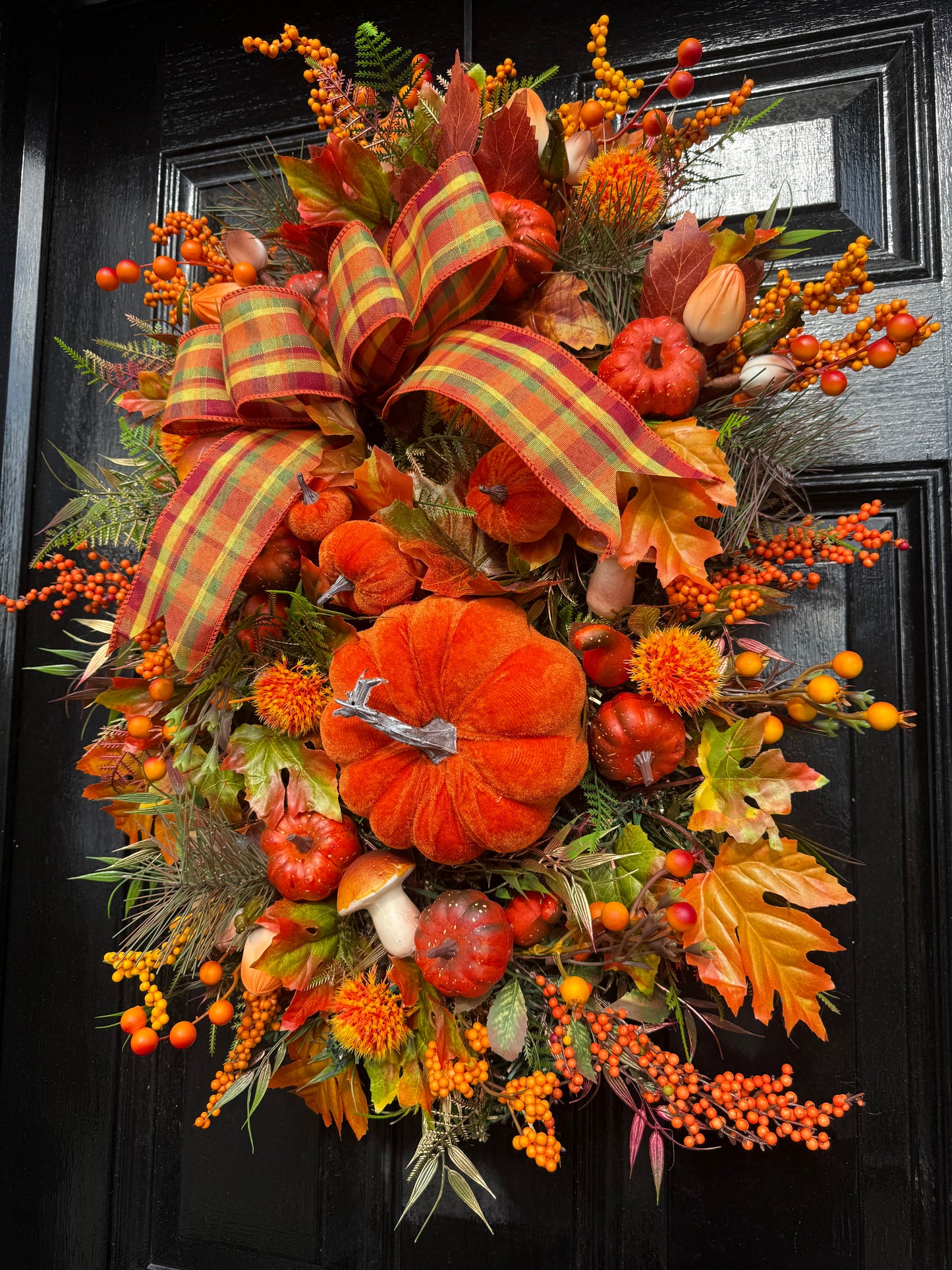 65cm DELUXE PUMPKIN WOODLAND MIXED FOLIAGE AUTUMN SWAG