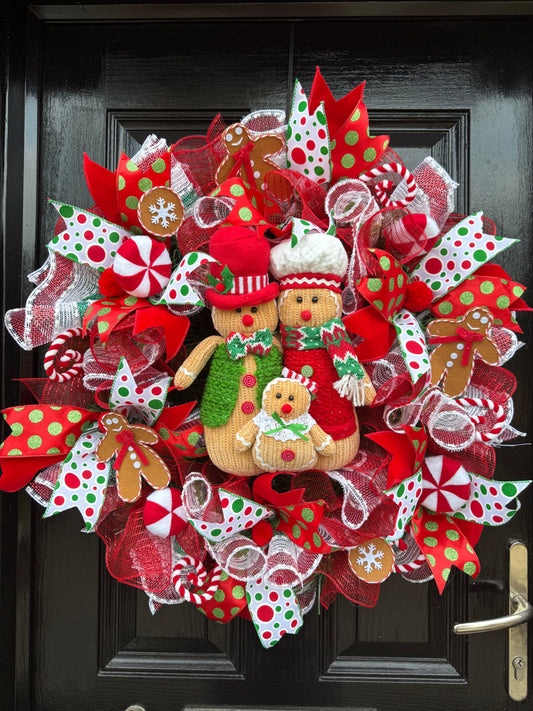 65cm DELUXE GINGERBREAD FAMILY CANDY MIXED WREATH - MID OCTOBER DESPATCH