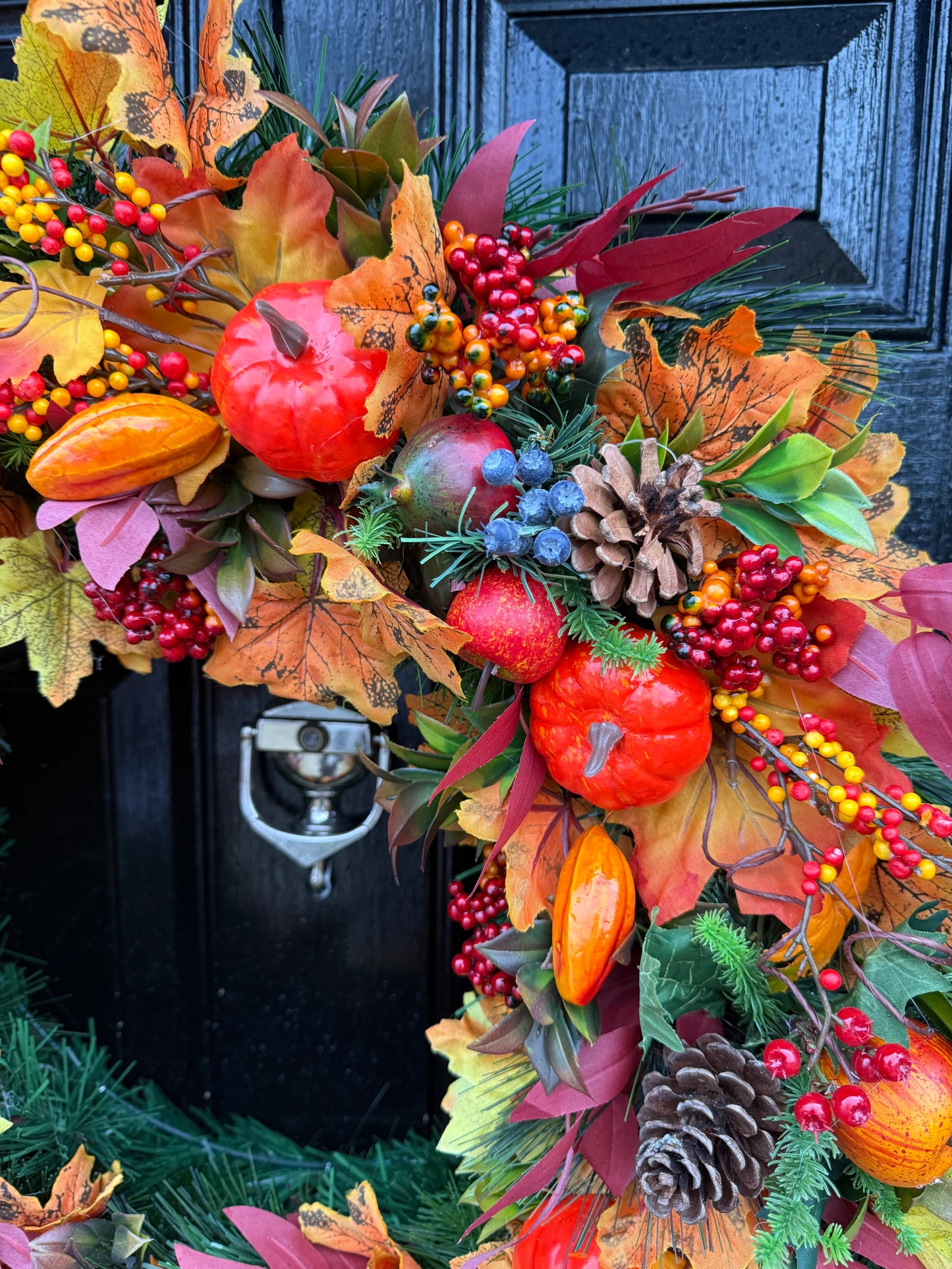 65cm DELUXE PUMPKIN WOODLAND MIXED FOLIAGE AUTUMN WREATH