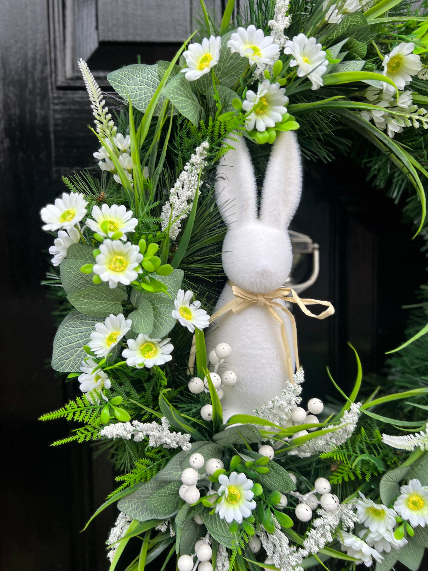 60cm DELUXE NEUTRAL EASTER BUNNY SPRING WREATH