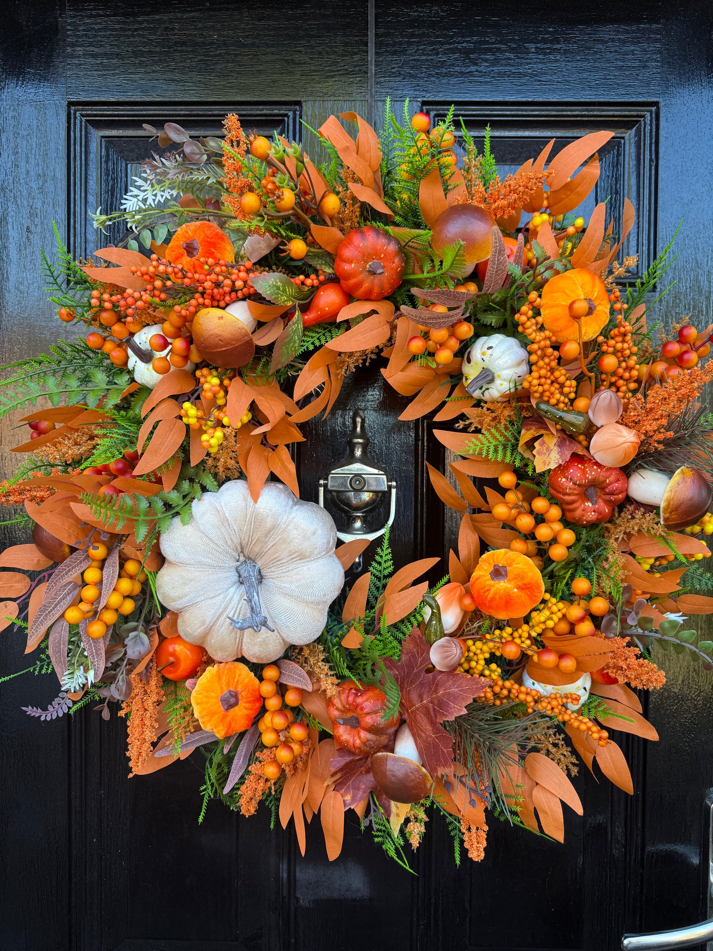 60cm DELUXE PUMPKIN WOODLAND MIXED FOLIAGE AUTUMN WREATH